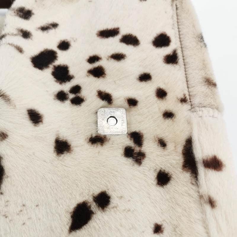 Fendi Baguette Pony-style Leather Dalmatian Print Cream White 8