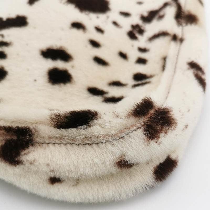 Fendi Baguette Pony-style Leather Dalmatian Print Cream White 9