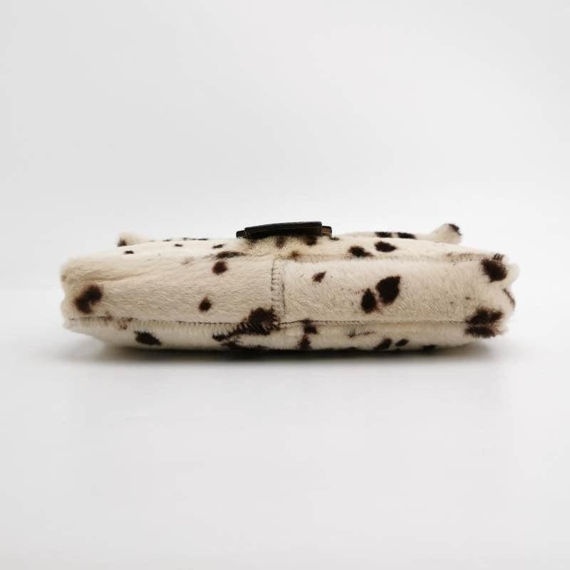 Fendi Baguette Pony-style Leather Dalmatian Print Cream White In Good Condition In AUBERVILLIERS, FR