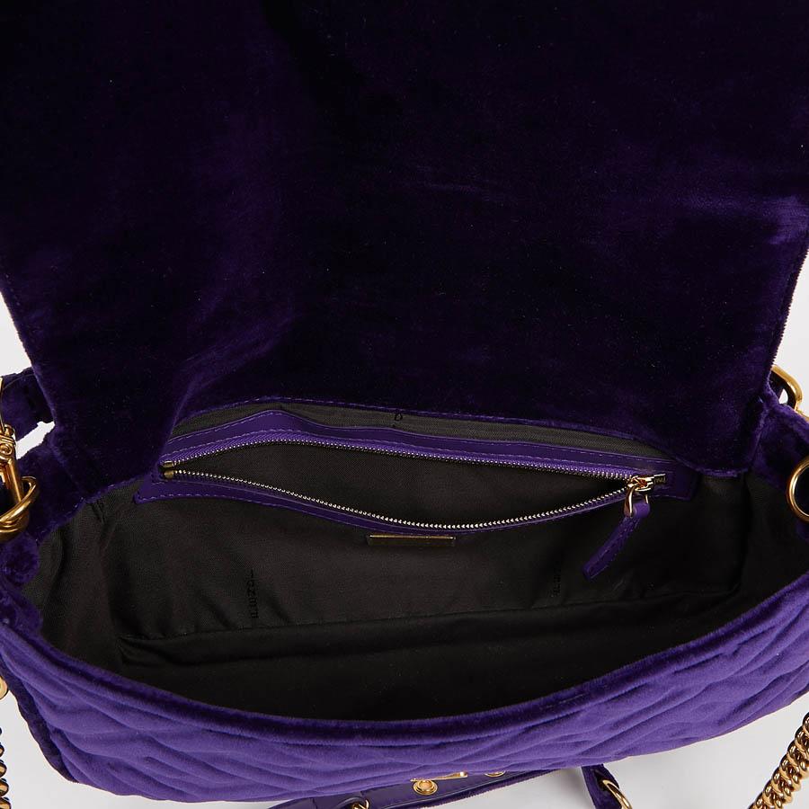 FENDI Baguette Purple Embossed Velvet Bag 4