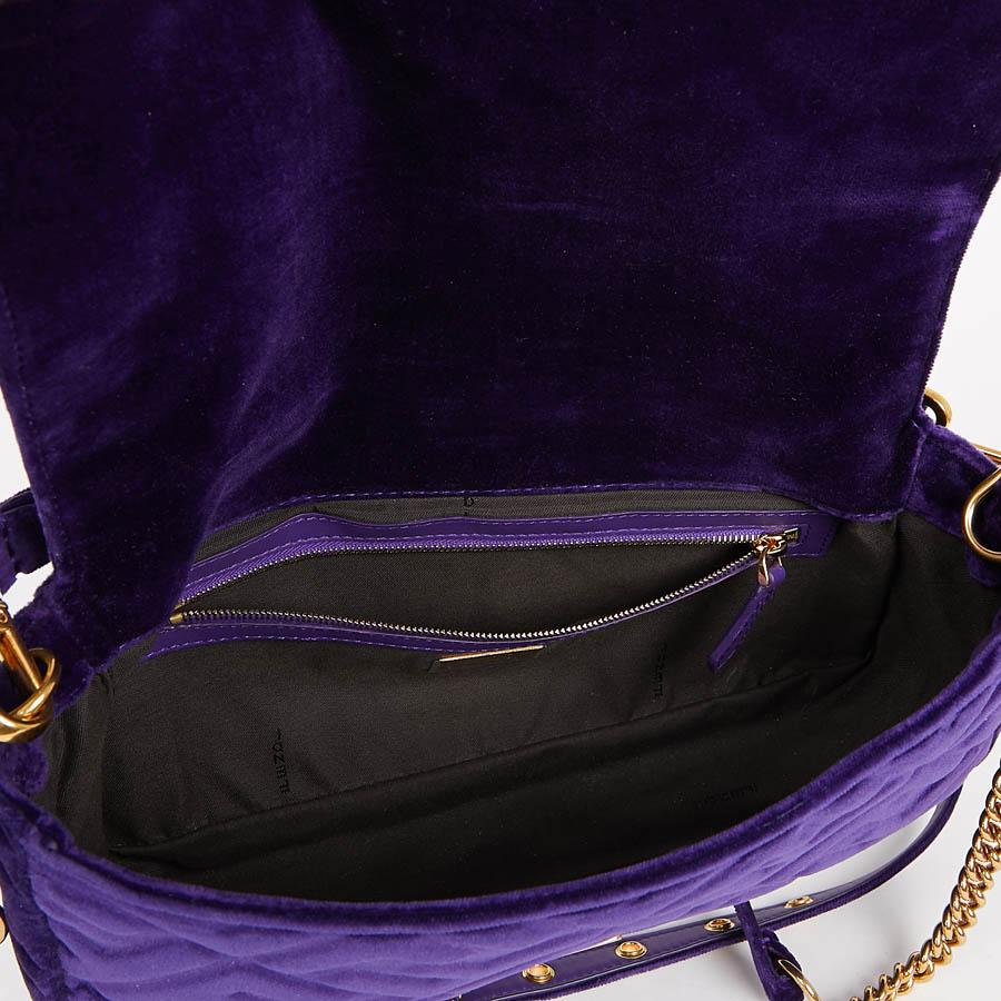 FENDI Baguette Purple Embossed Velvet Bag 5