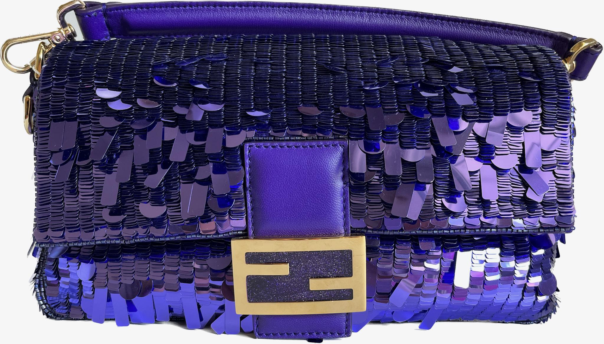 Fendi Baguette Purple Glitter Sequins Sex and City 15