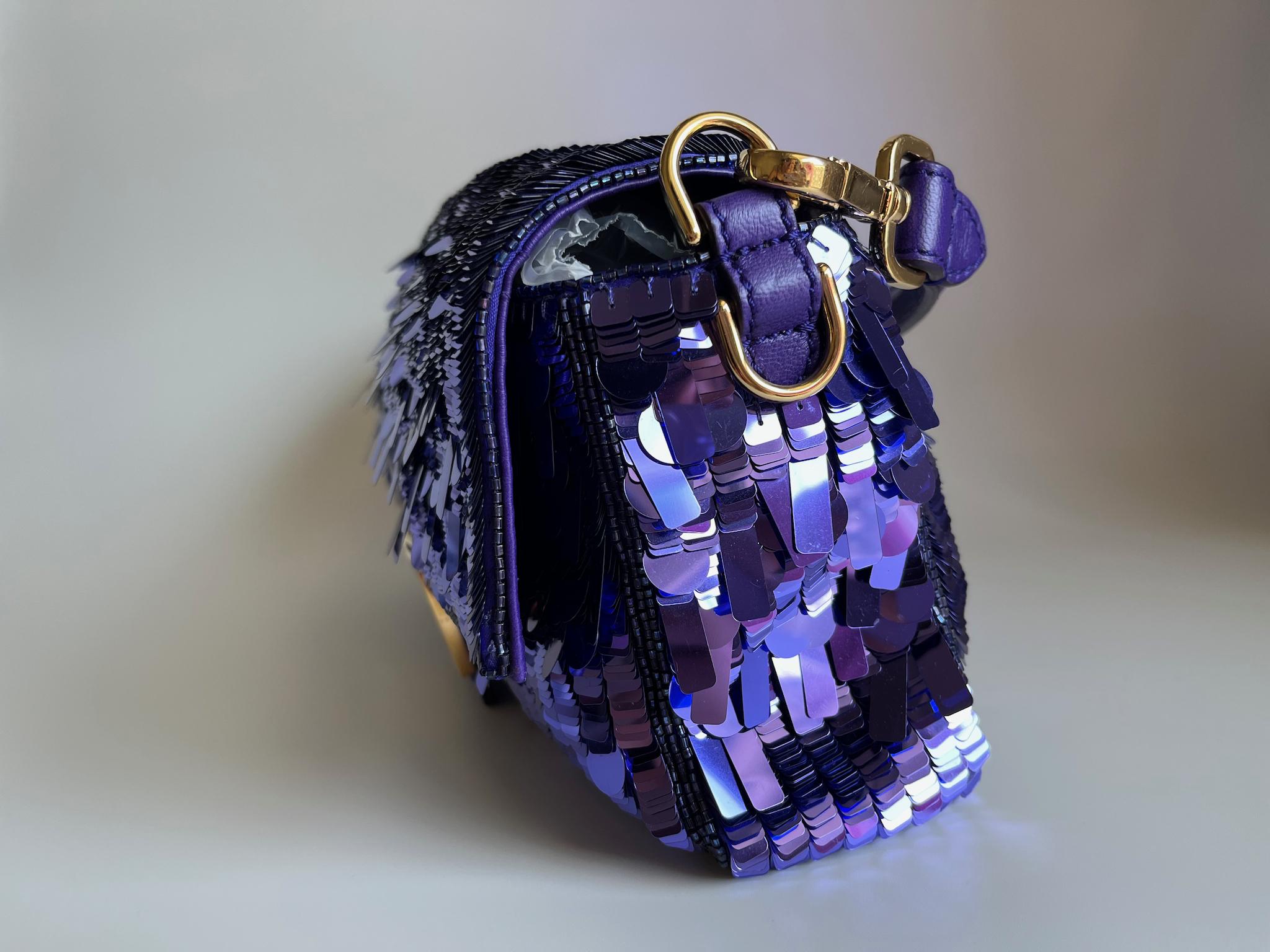 Fendi Baguette Purple Glitter Sequins Sex and City 2