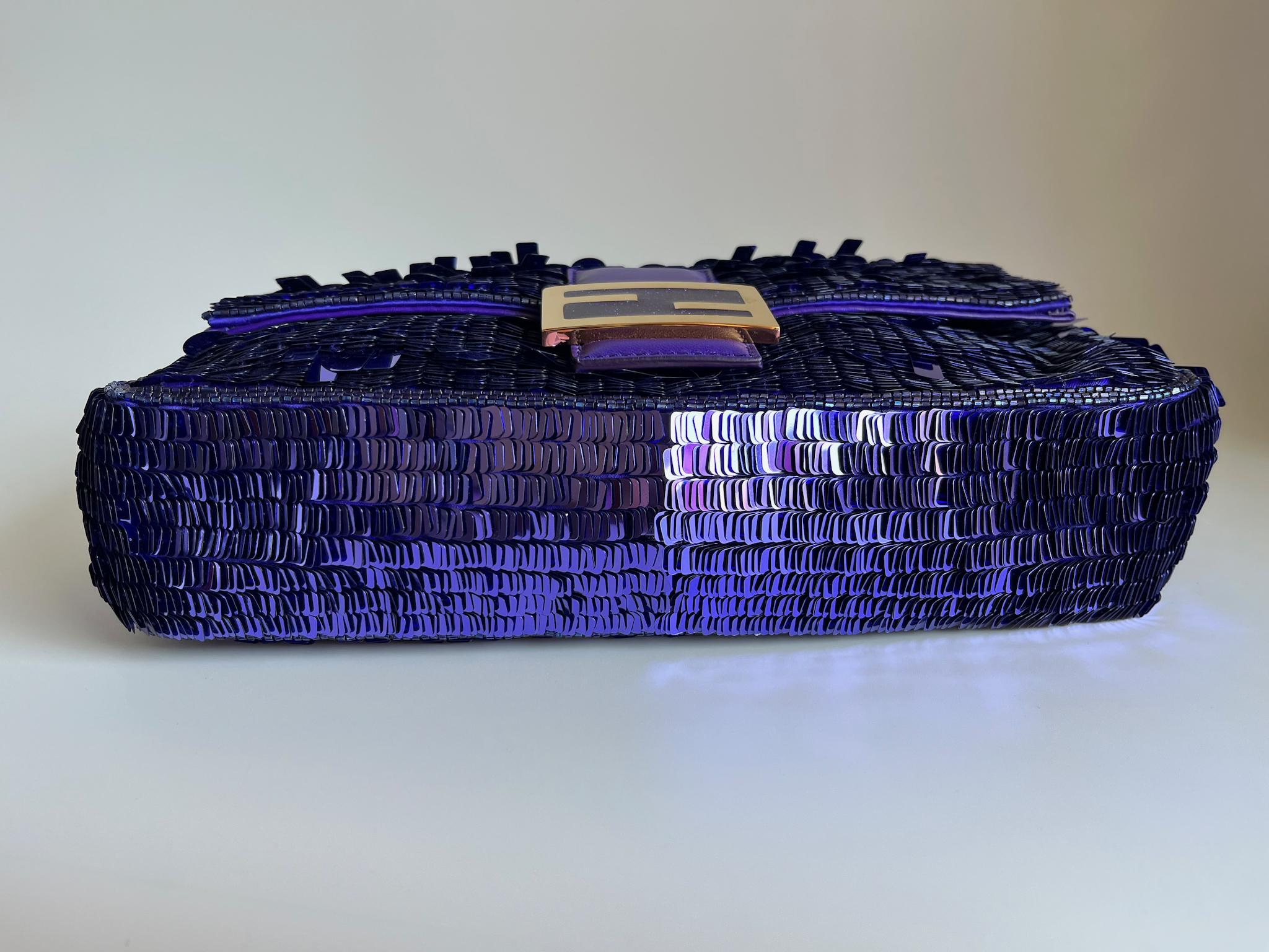 Fendi Baguette Purple Glitter Sequins Sex and City 3