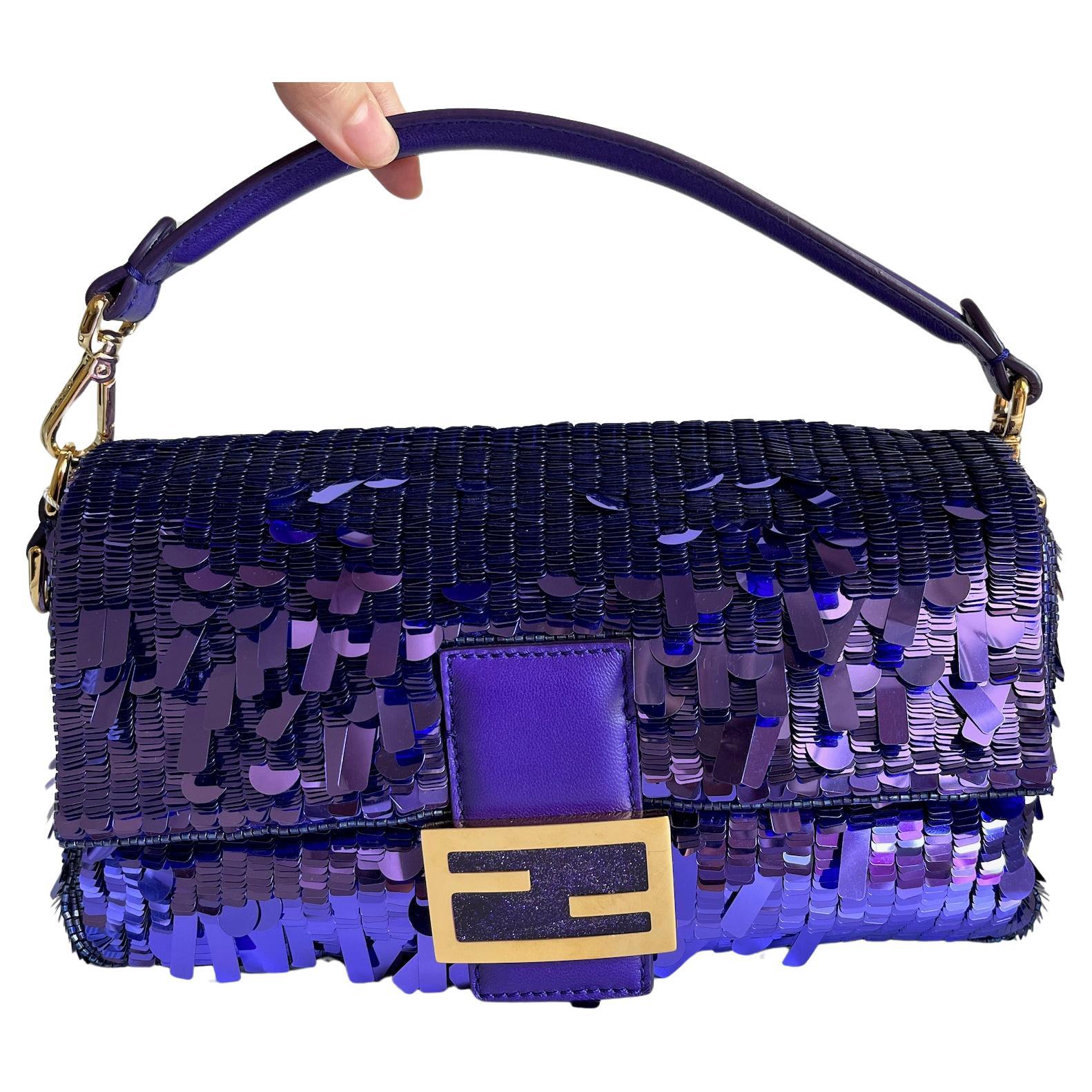 Fendi Baguette Purple Glitter Sequins Sex and City