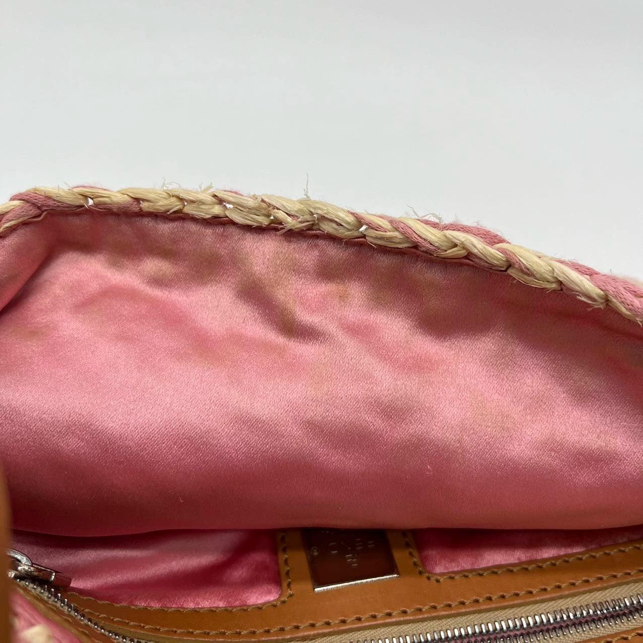 Fendi Baguette Raffia Straw Multicolor Shoulder Bag 12