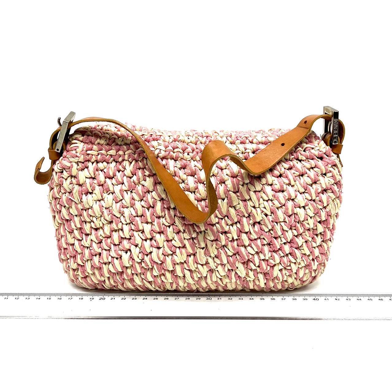 Fendi Baguette Raffia Straw Multicolor Shoulder Bag These are professional photos of the actual bag. This Fendi Baguette is made from Raffia material that‚Äôs similar to straw but softer and stronger. It is your perfect bag for a summer outing or