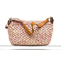 Fendi Baguette Raffia Straw Multicolor Shoulder Bag