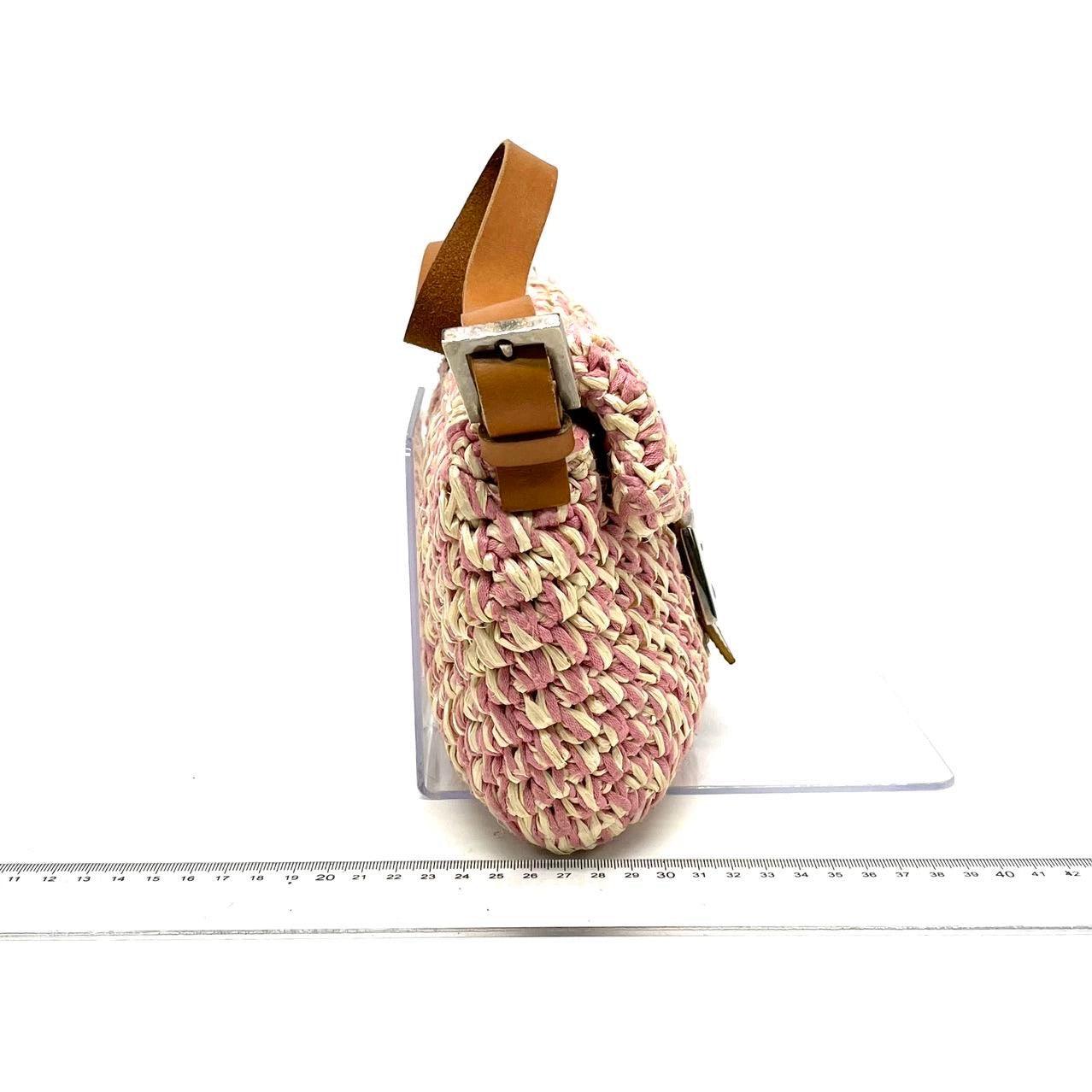Fendi Baguette Raffia Straw Multicolor Shoulder Bag 1