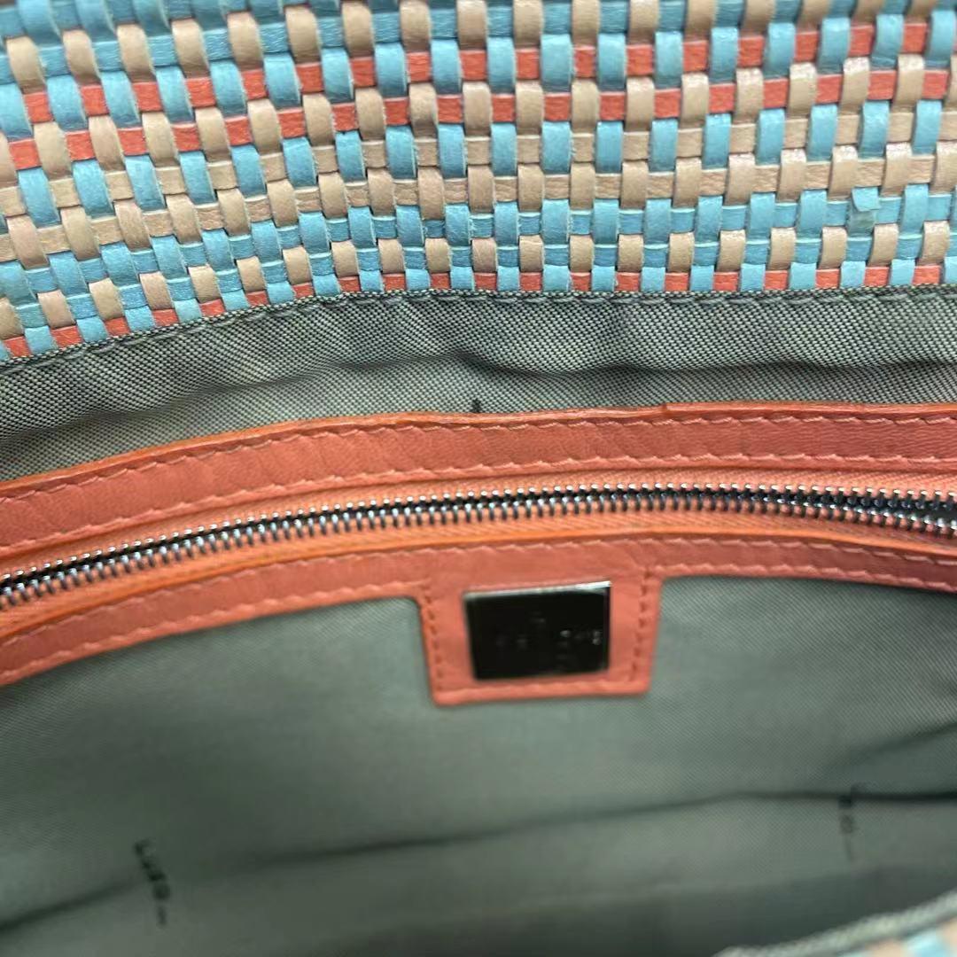 Fendi Baguette Raffia Straw Multicolor Shoulder Bag 4
