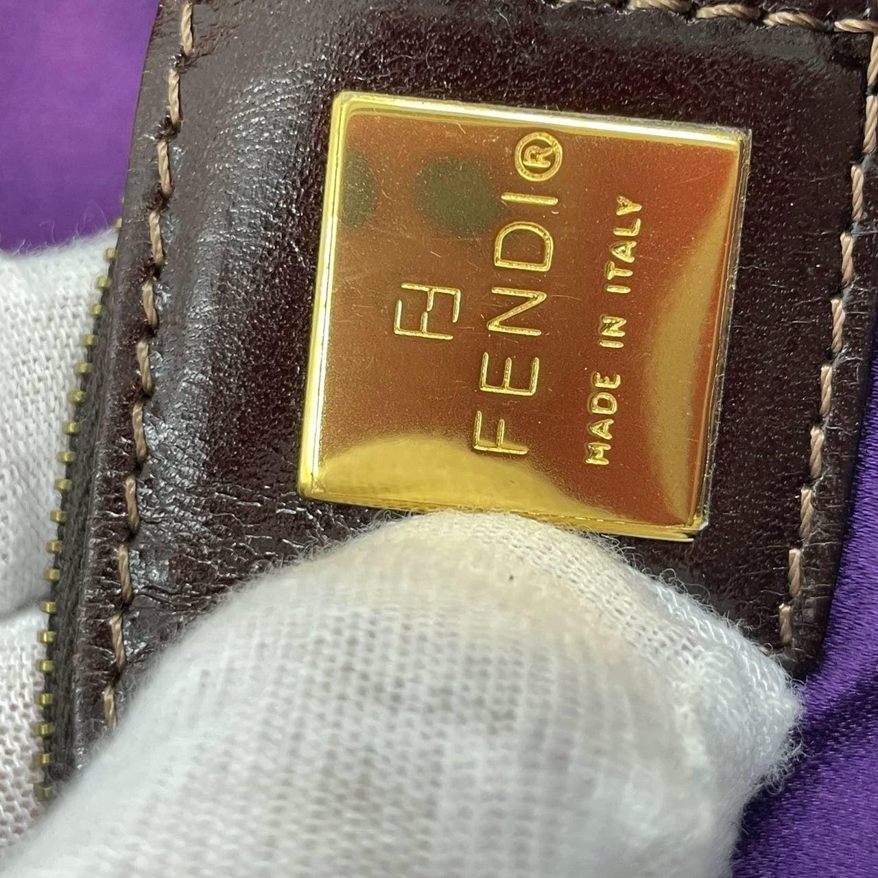 Fendi Baguette RARE Skunk Fur Vinyl Zucchino Strap Tobacco Multicolor 6