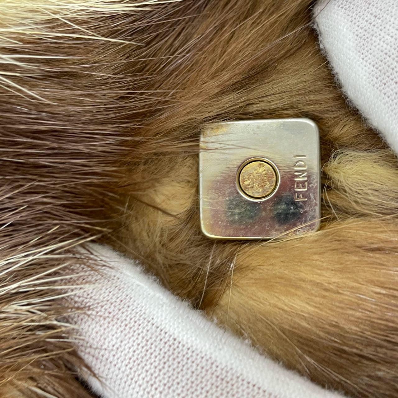 Fendi Baguette RARE Skunk Fur Vinyl Zucchino Strap Tobacco Multicolor 9