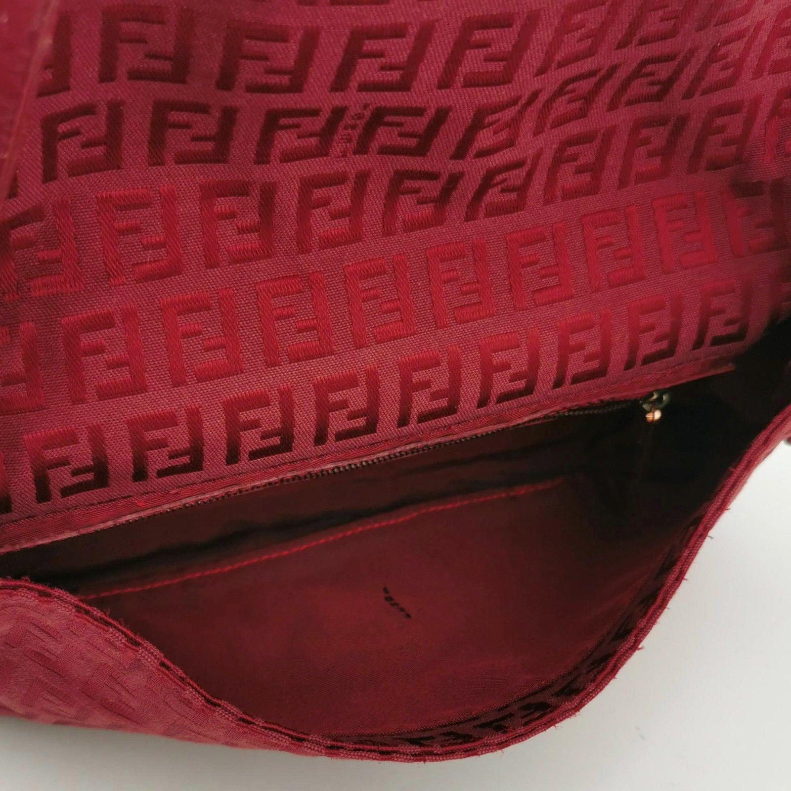 Fendi Baguette Red Zucchino Print Monogram 2