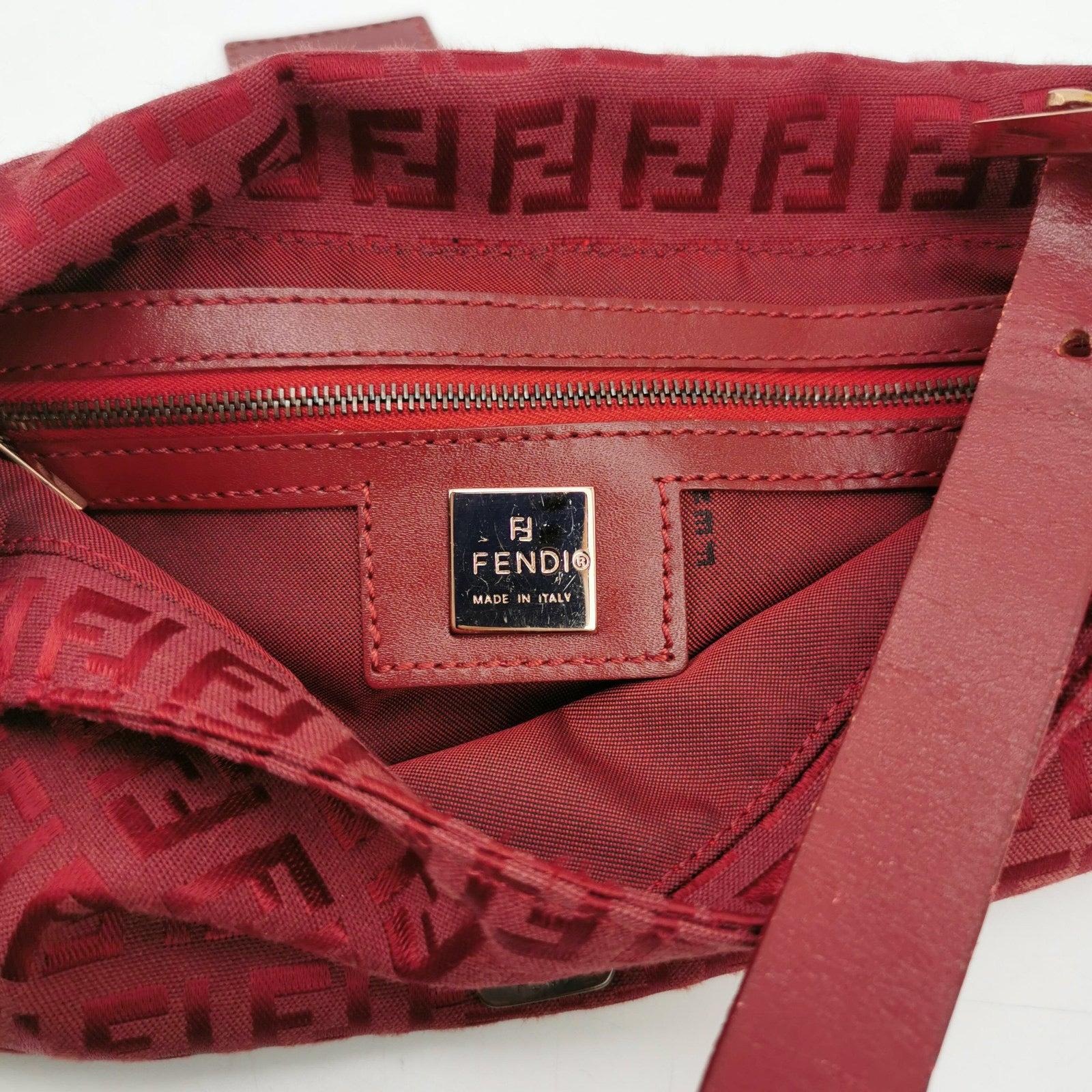 Fendi Baguette Red Zucchino Print Monogram 3