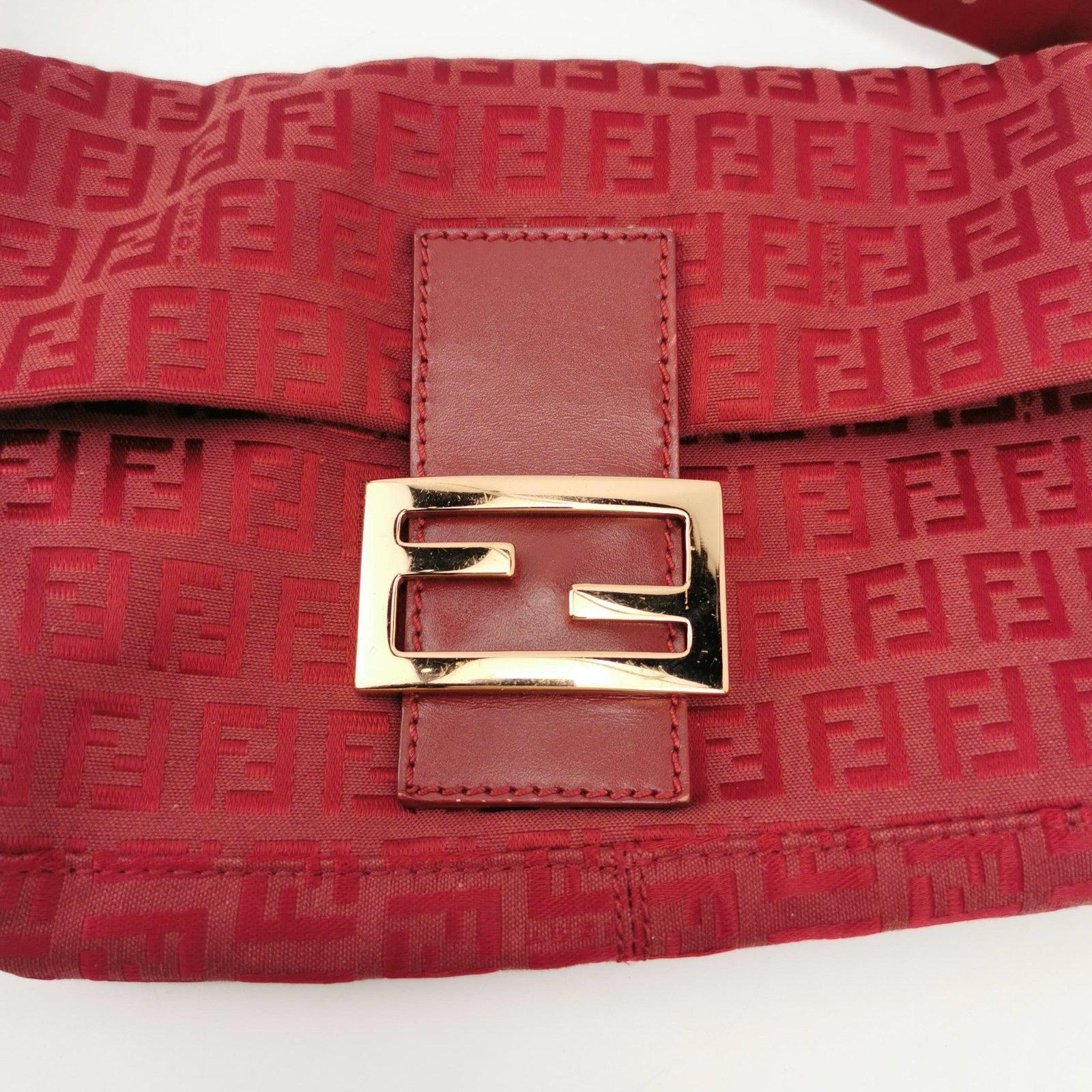 Fendi Baguette Red Zucchino Print Monogram 4