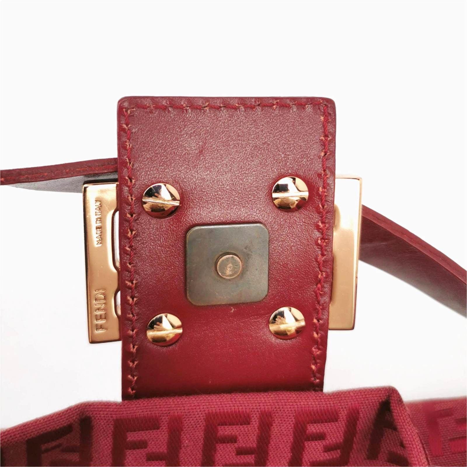 Fendi Baguette Red Zucchino Print Monogram 5
