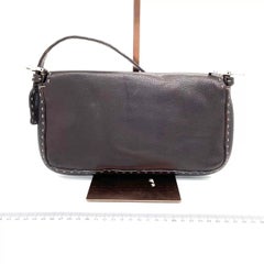 Fendi Baguette Selleria Calfskin Leather Brown Shoulder Bag