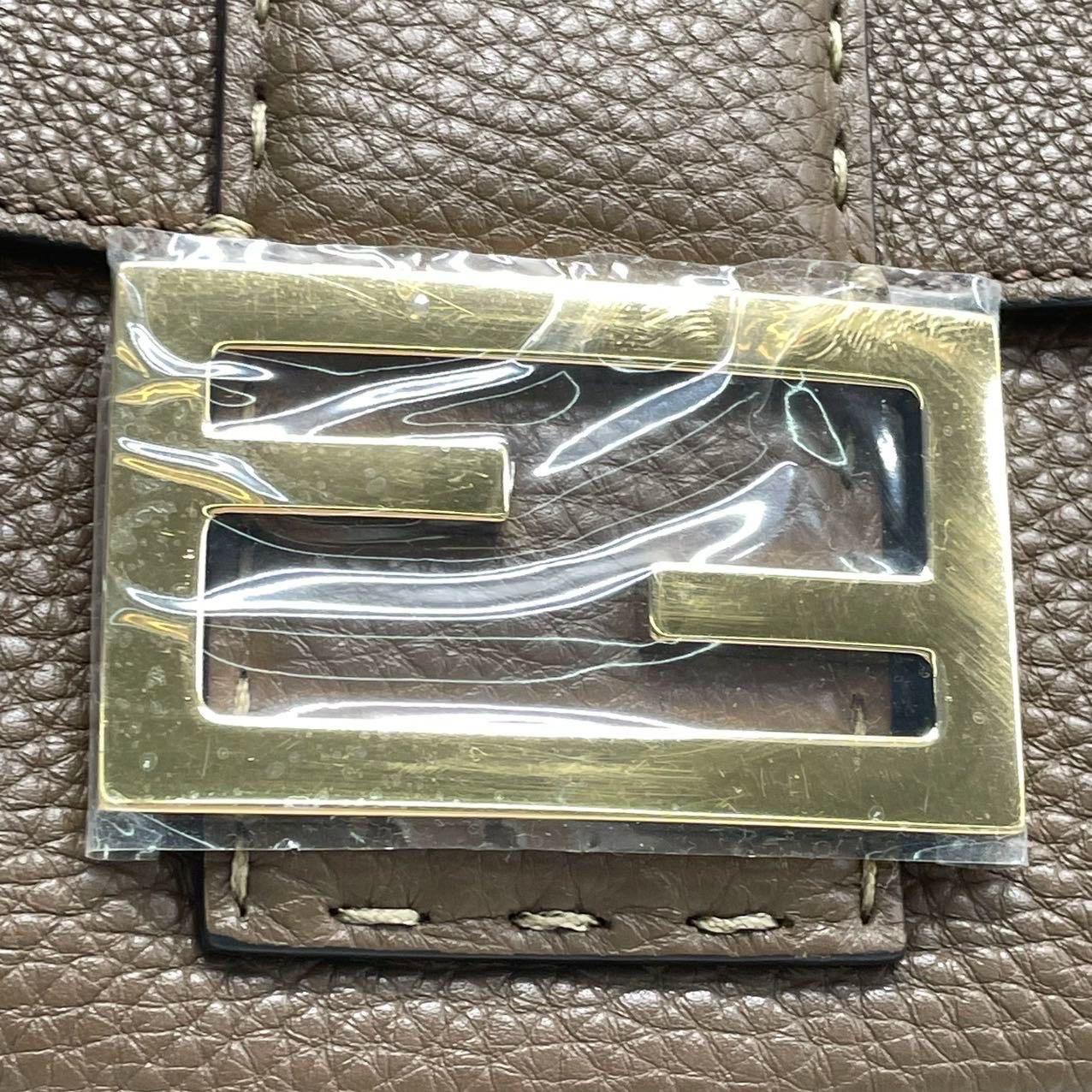 Fendi Baguette Selleria Calfskin Leather Crossbody Bag Large Brown 13