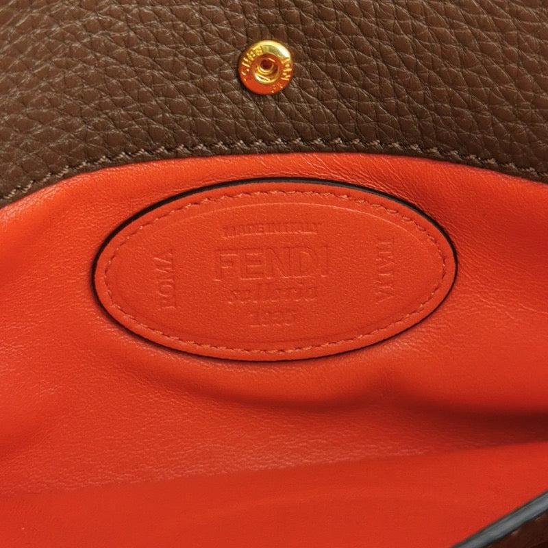 Fendi Baguette Selleria Calfskin Leather Crossbody Bag Large Brown 3
