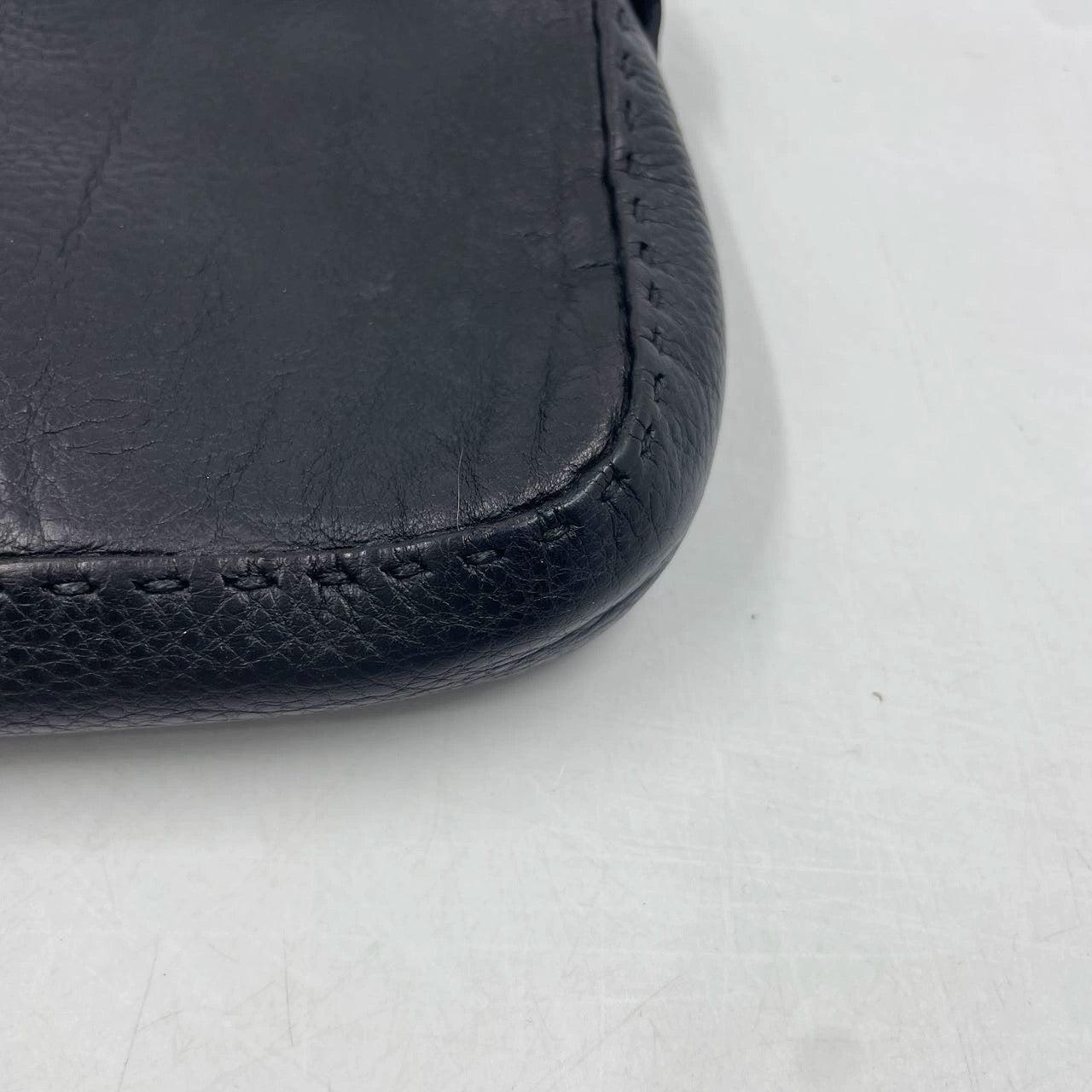Fendi Baguette Selleria Calfskin Leather Redyed Black Shoulder Bag For Sale 13