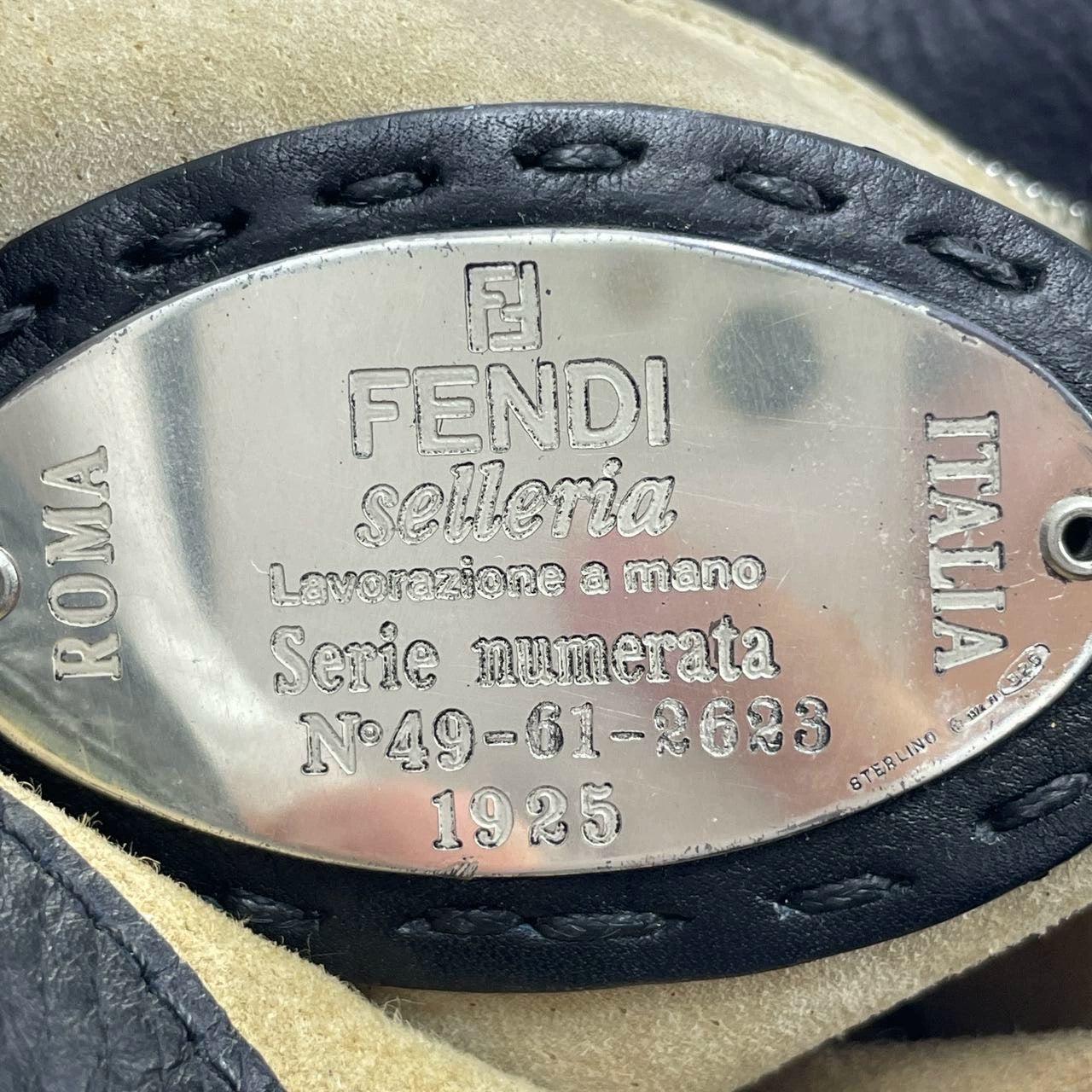 Fendi Baguette Selleria Calfskin Leather Redyed Black Shoulder Bag For Sale 4