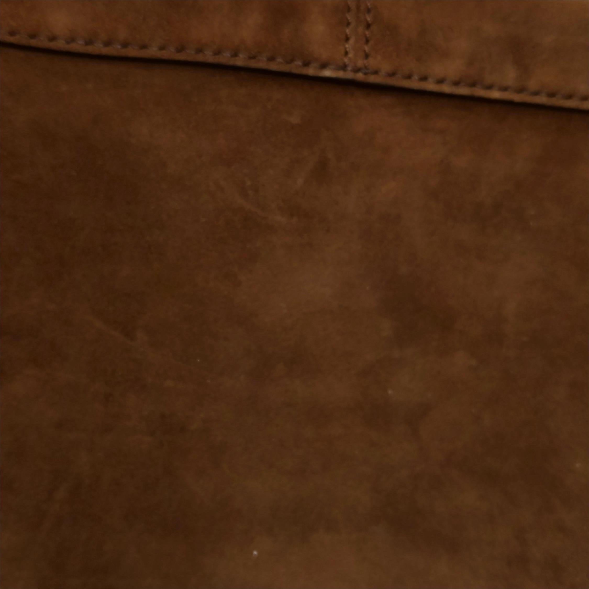 Fendi Baguette Selleria Suede Leather Crossbody Bag Large Caramel Tan 9