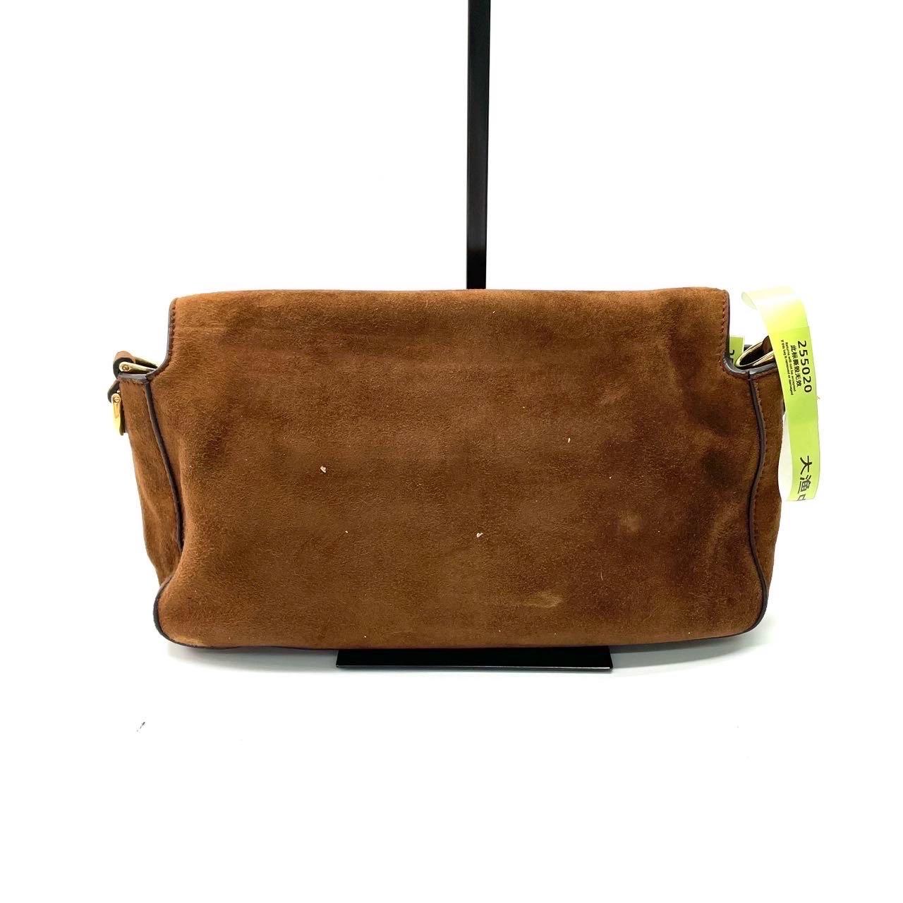 Fendi Baguette Selleria Suede Leather Crossbody Bag Medium Caramel Tan For Sale 1