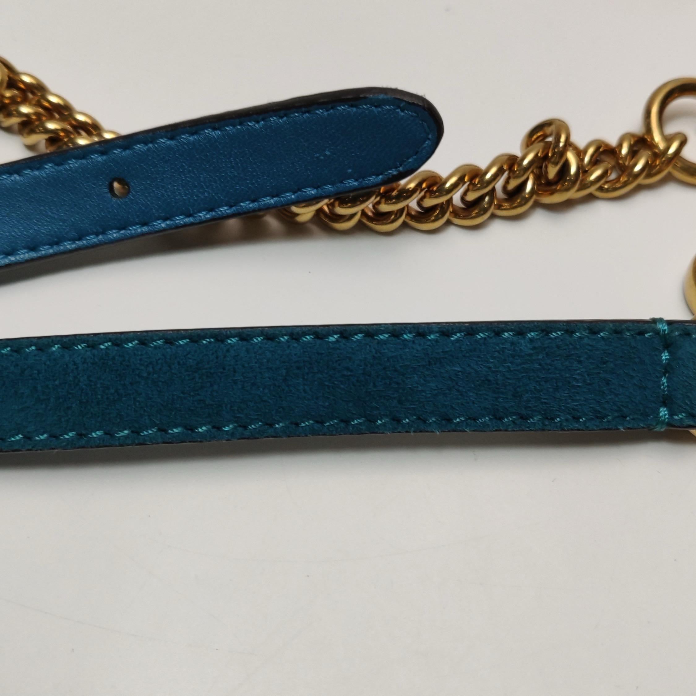 Fendi Baguette Selleria Sac à bandoulière en cuir daim Moyen Bleu sarcelle en vente 9