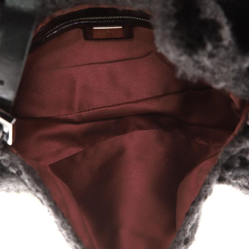 Black Fendi Baguette Shoulder Bag Knit Wool