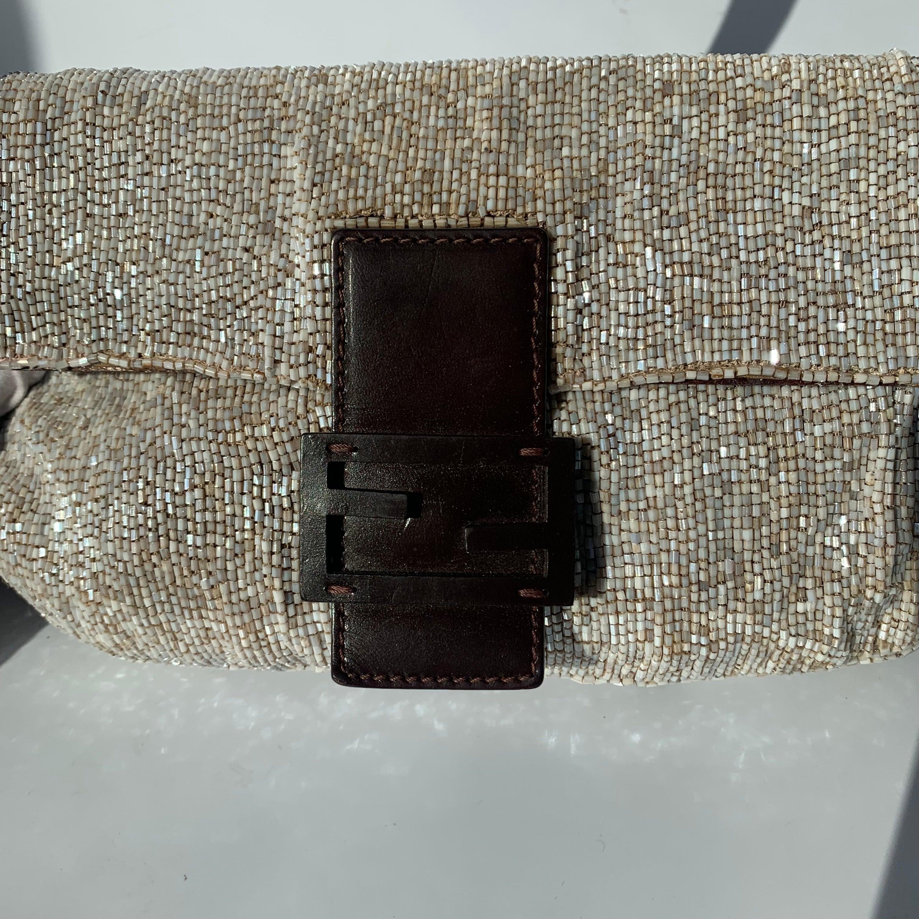 Fendi Baguette Shoulder bag with Beige Beads 6