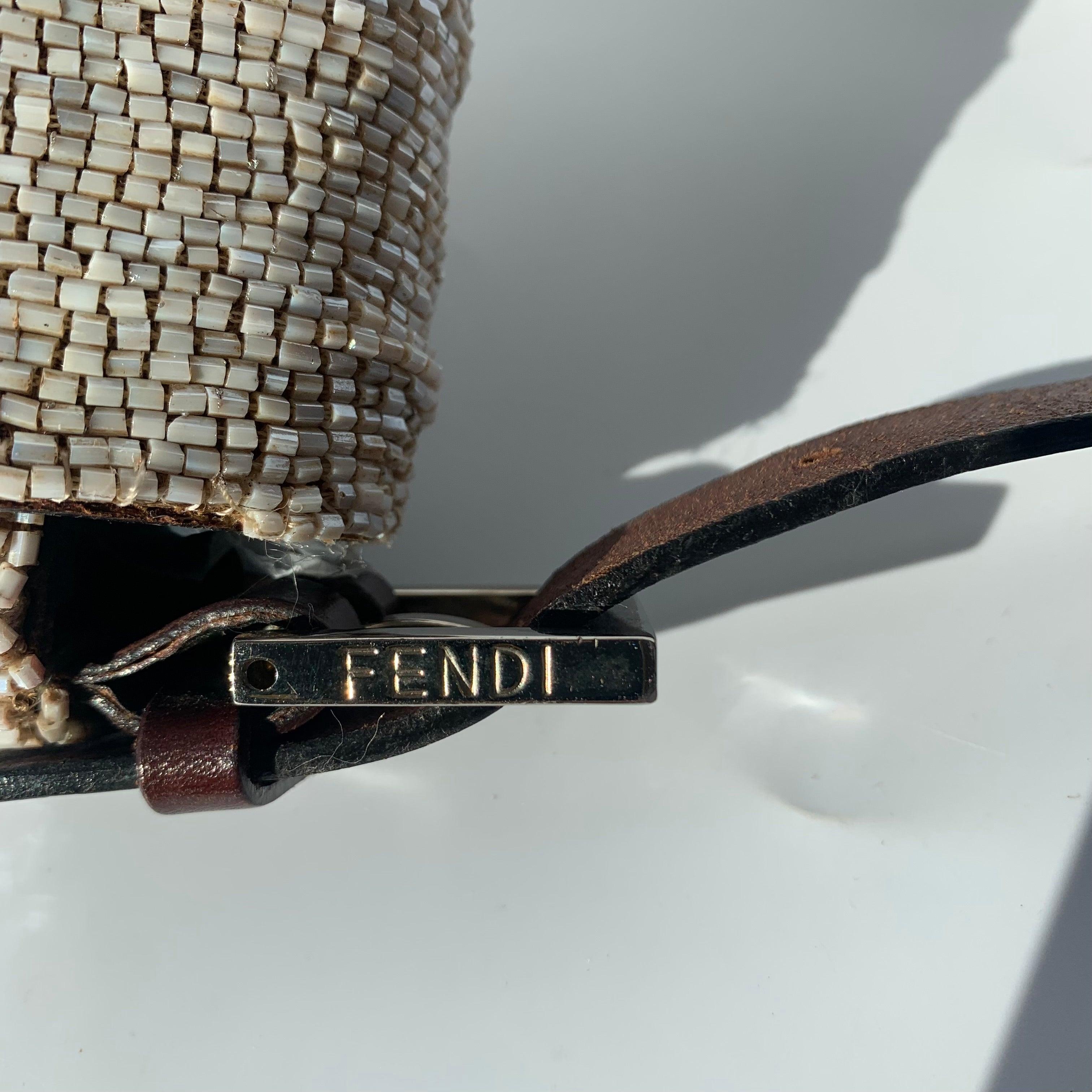 Fendi Baguette Shoulder bag with Beige Beads 7
