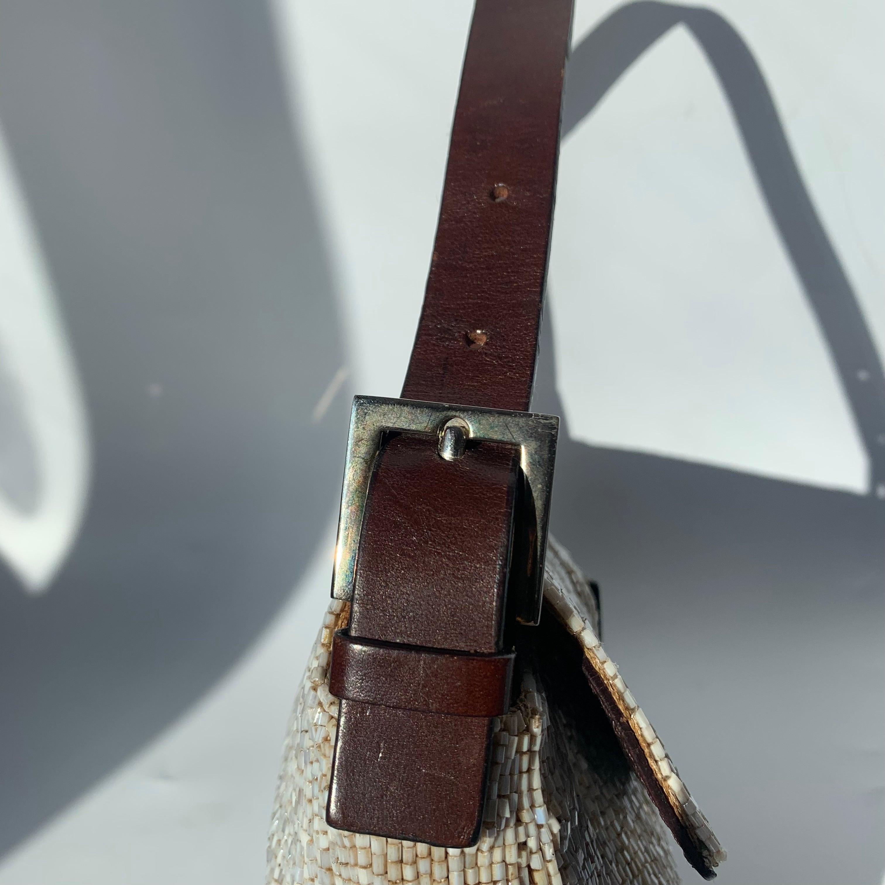 Fendi Baguette Shoulder bag with Beige Beads 8