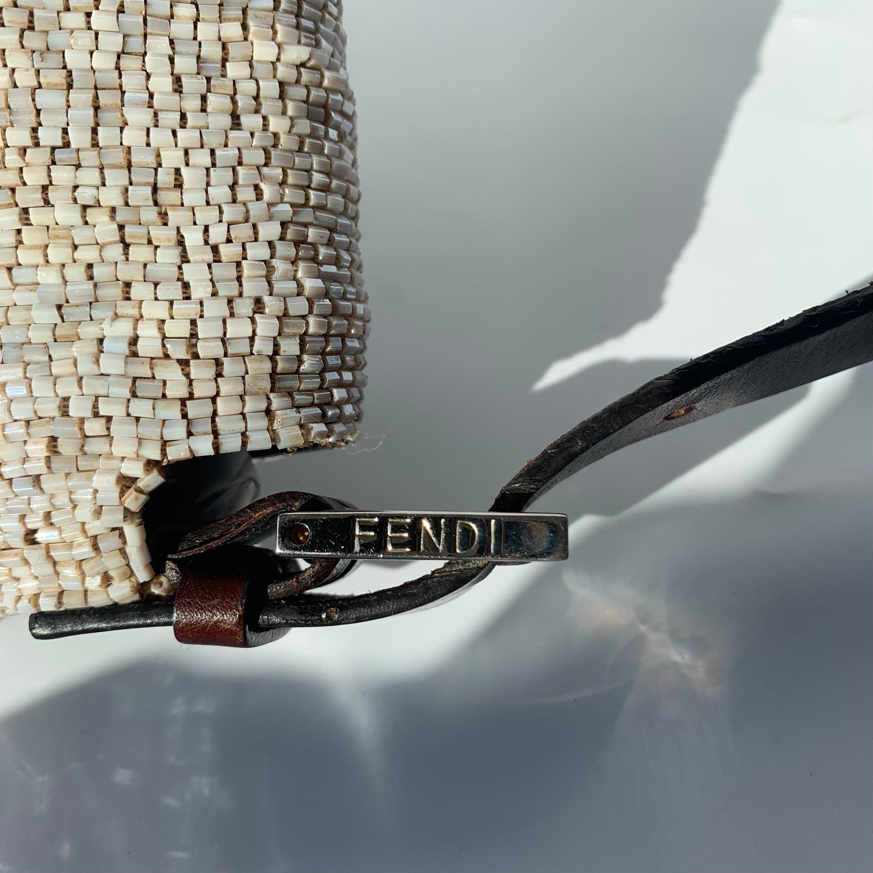 Fendi Baguette Shoulder bag with Beige Beads 9