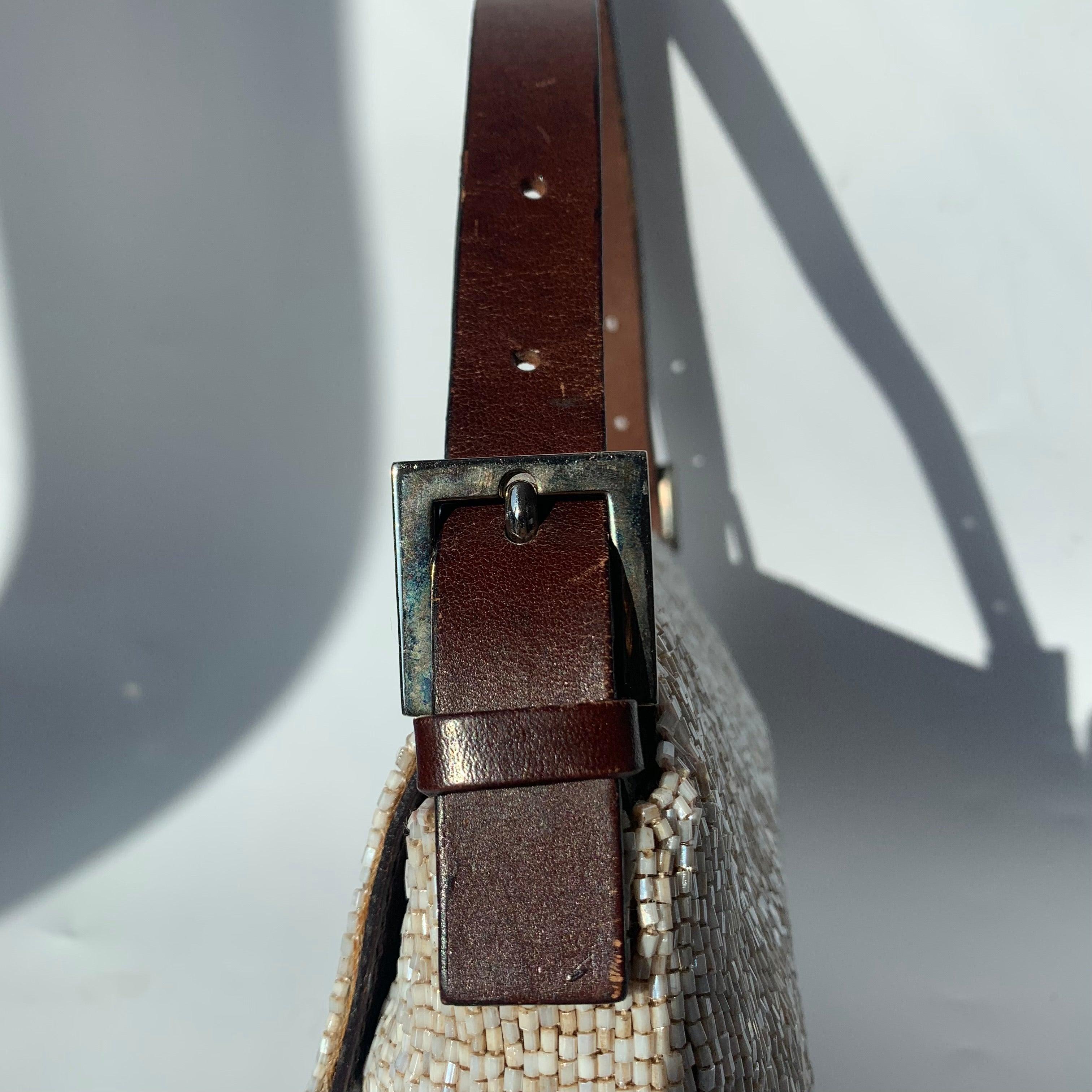 Fendi Baguette Shoulder bag with Beige Beads 10