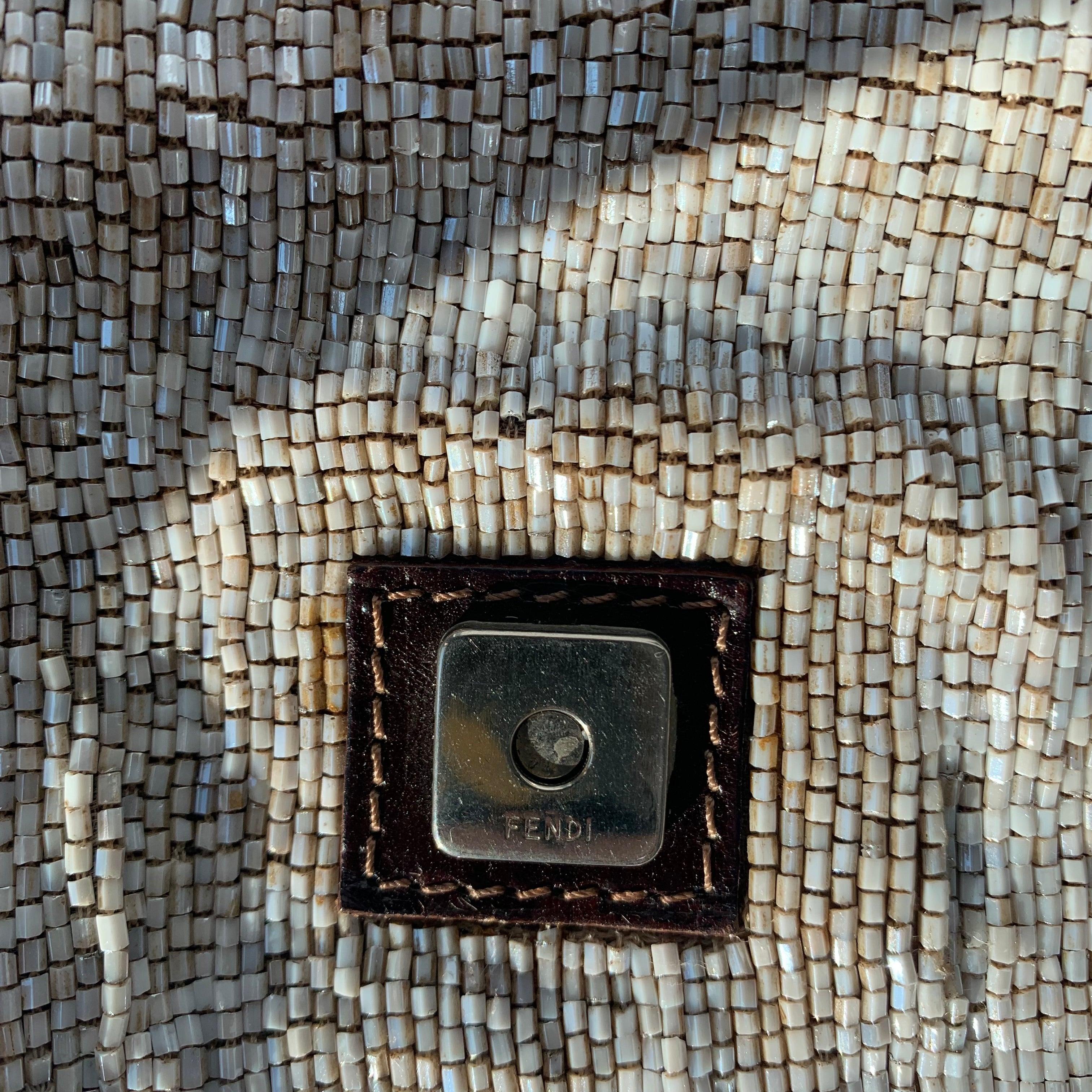 Fendi Baguette Shoulder bag with Beige Beads 11