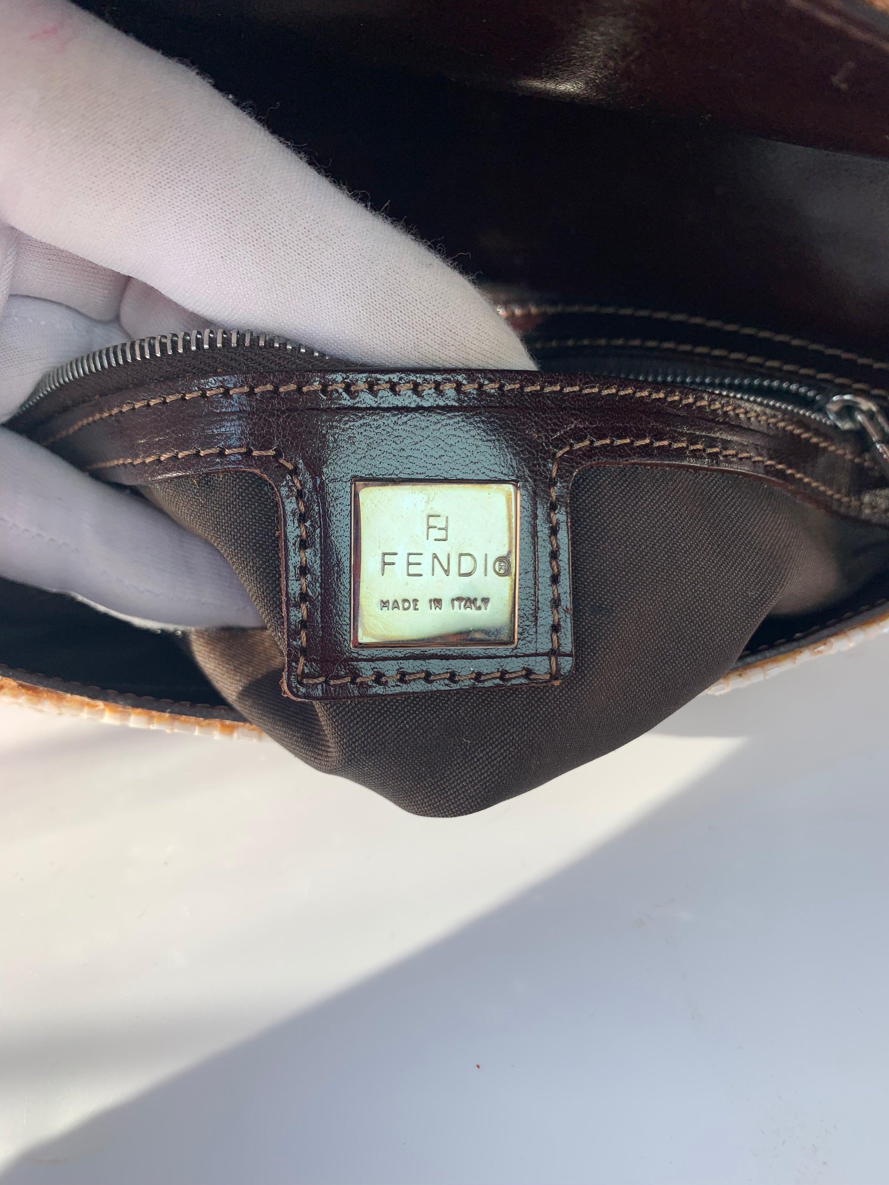 Fendi Baguette Shoulder bag with Beige Beads 4