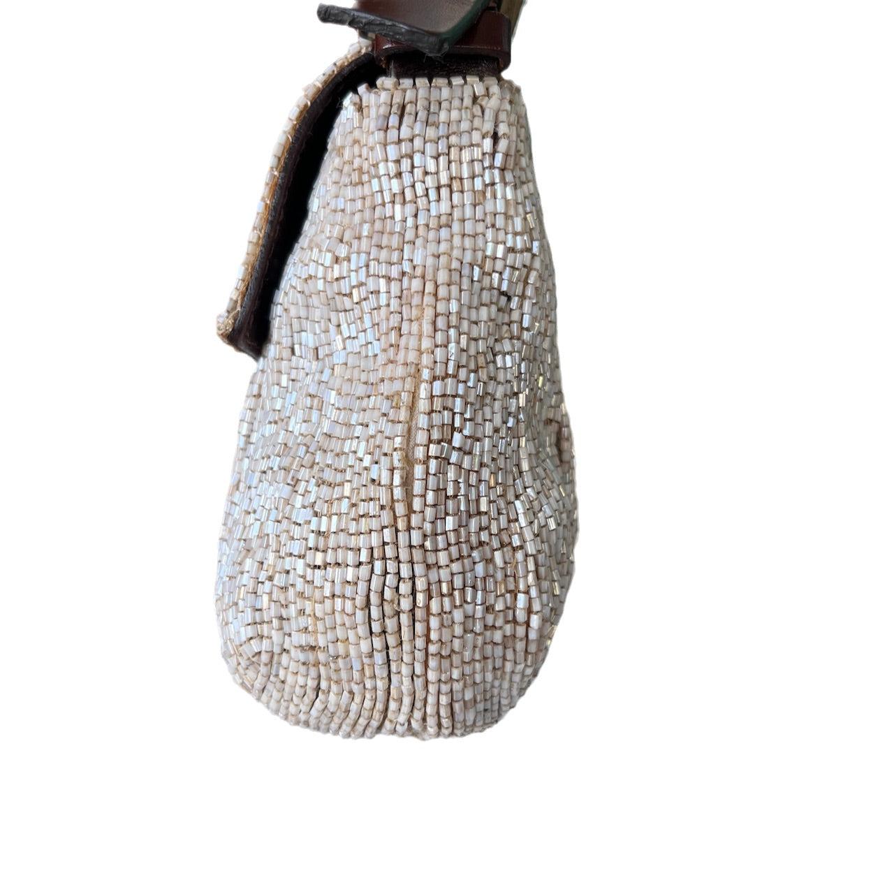 Fendi Baguette Shoulder bag with Cream Beads 7