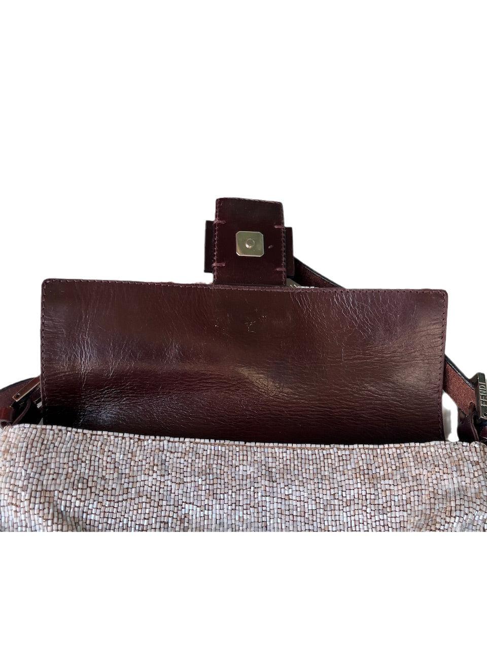 Fendi Baguette Shoulder bag with Cream Beads 13