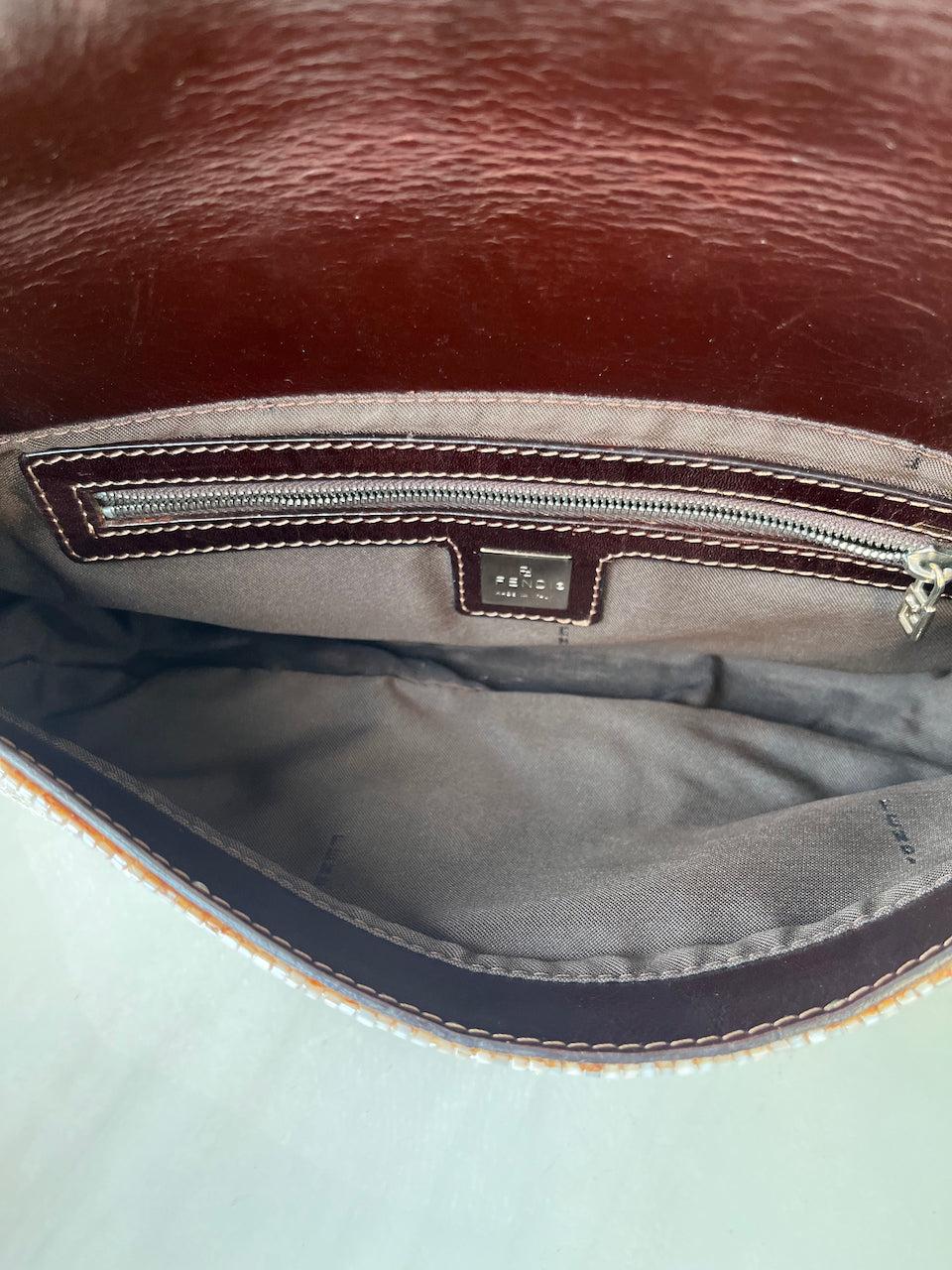 Fendi Baguette Shoulder bag with Cream Beads 14
