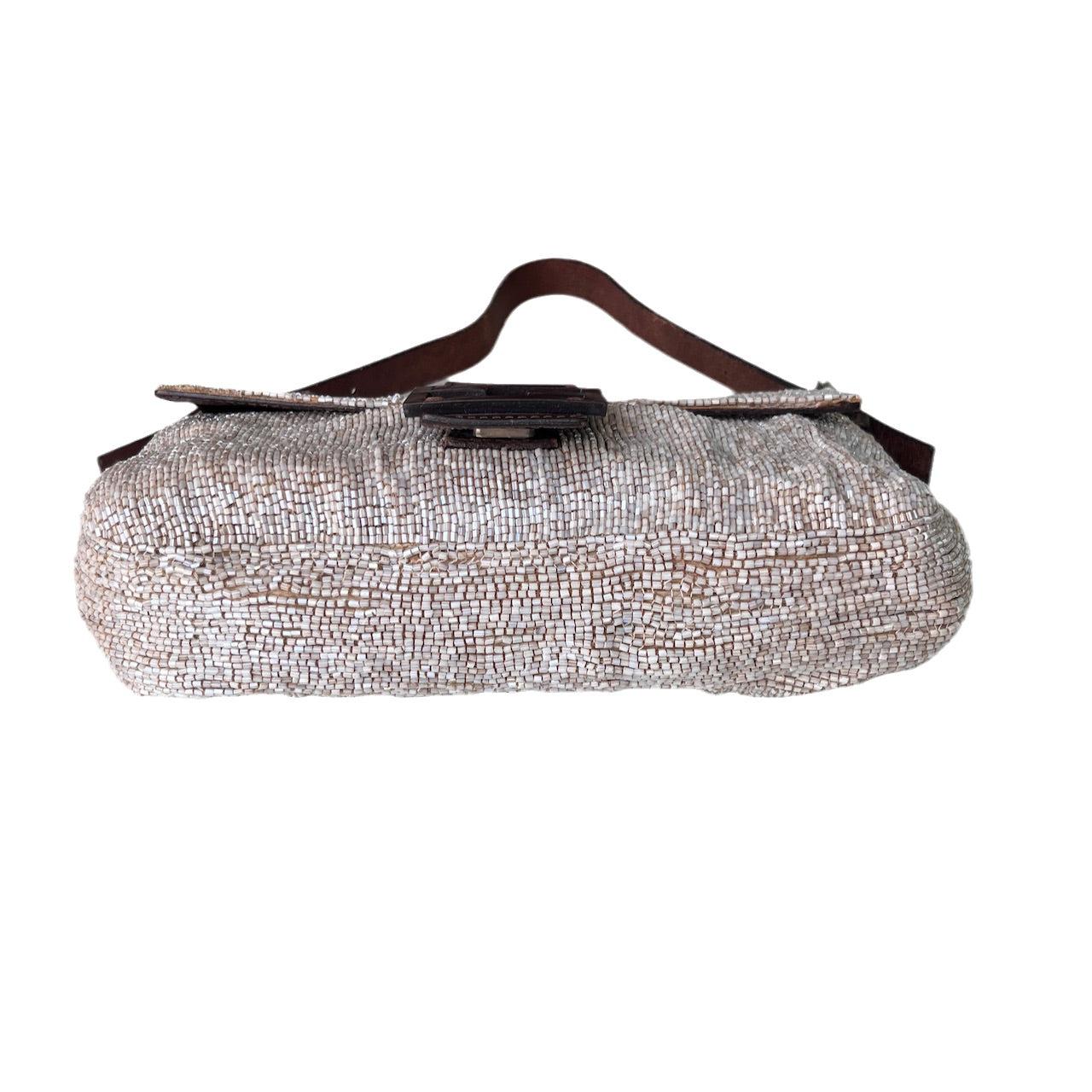 Fendi Baguette Shoulder bag with Cream Beads 1