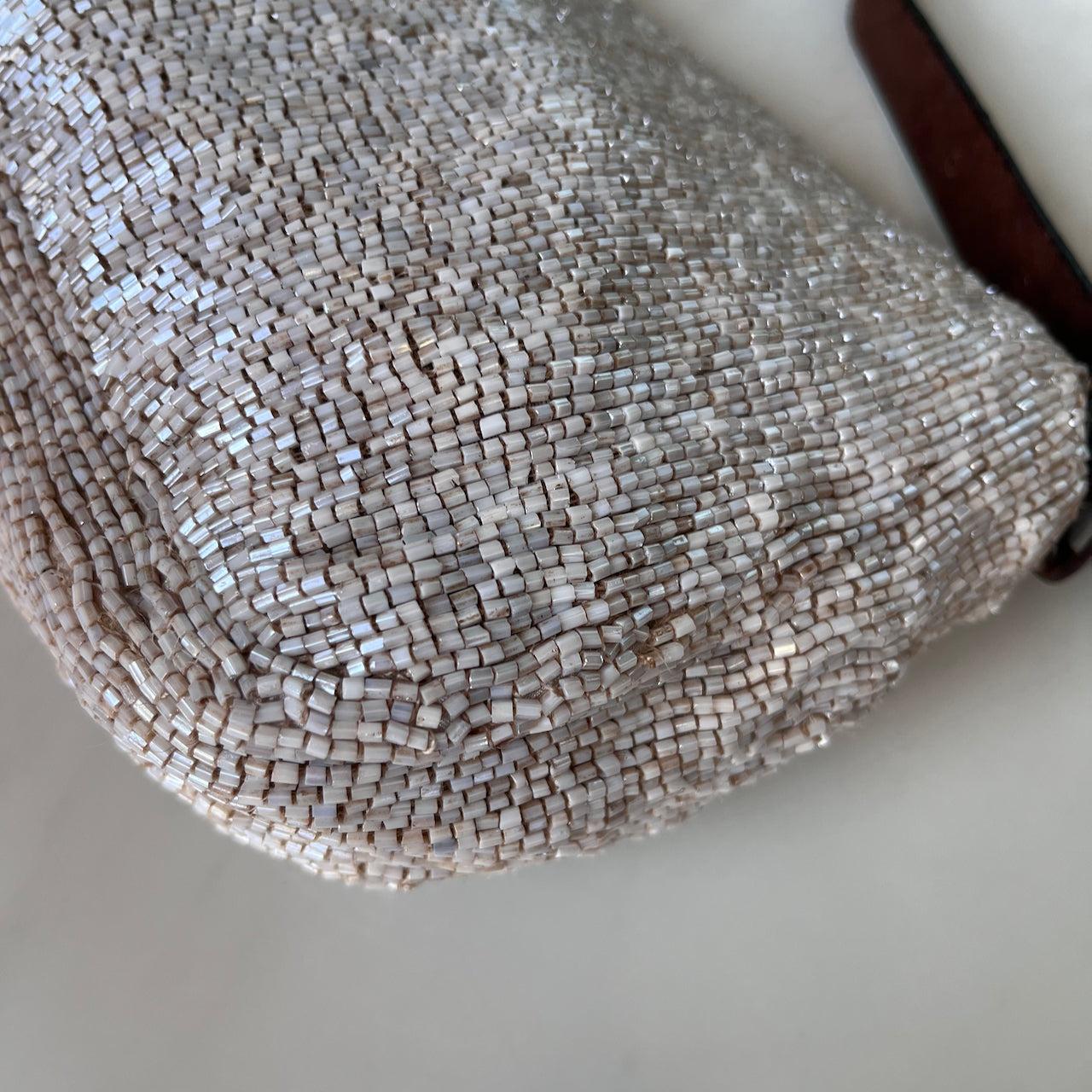 Fendi Baguette Shoulder bag with Cream Beads 5