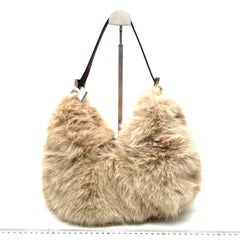 Fendi Baguette Soft Beige Fluffy Fur Shoulder Bag