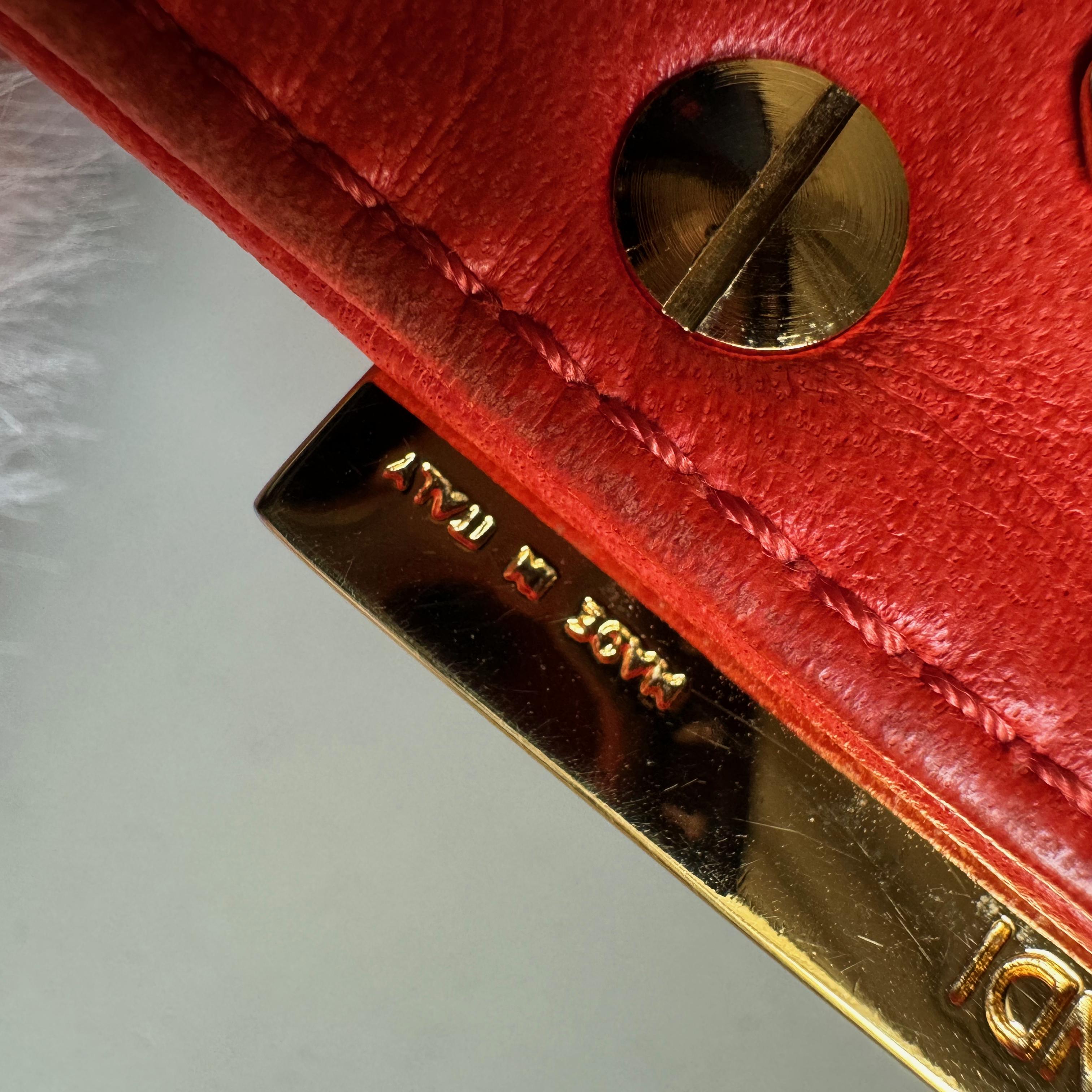 Fendi Baguette Soft Fluffy Shoulder Bag Pink and Orange Leather 5