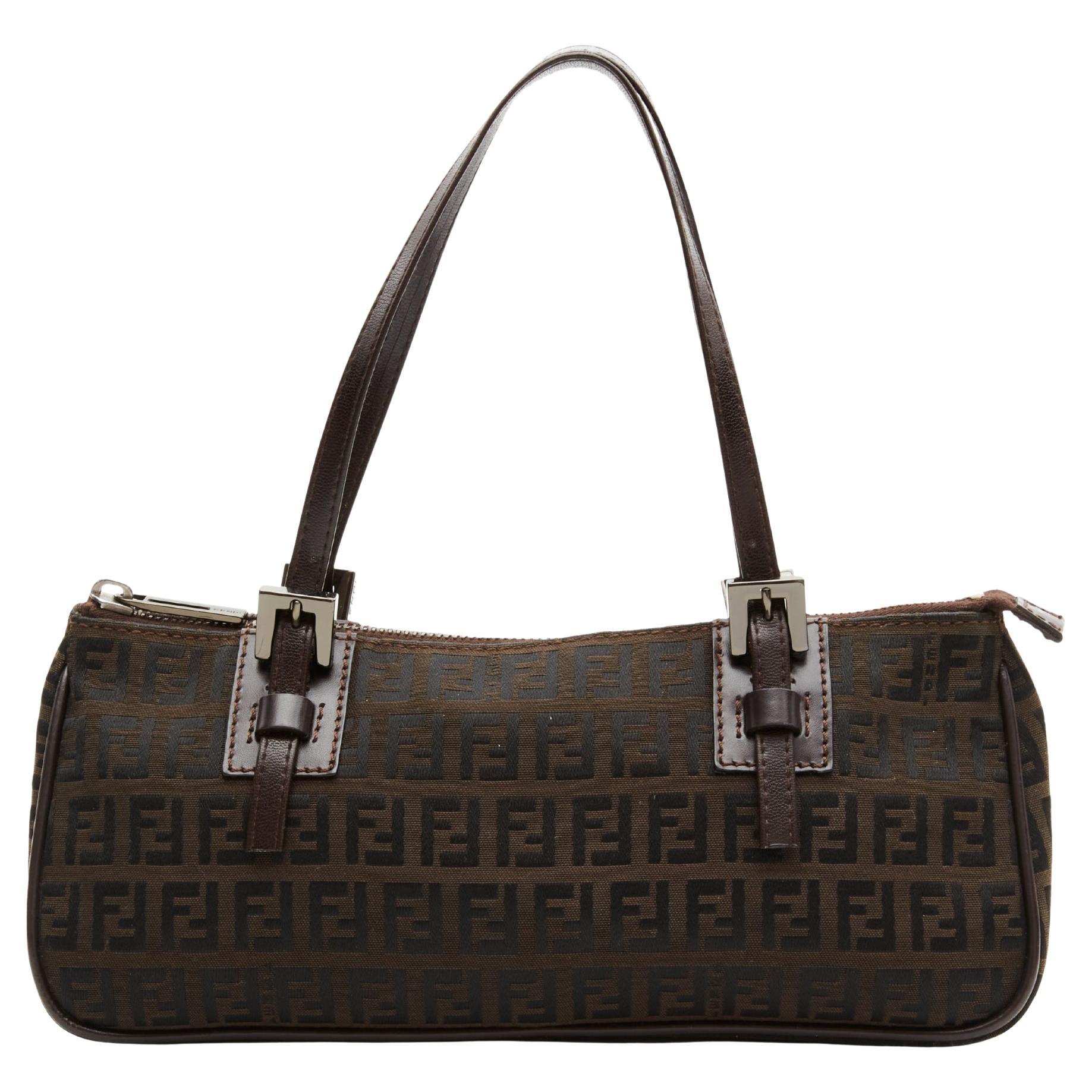 Fendi Baguette Toile Zucca Brown Monogram Handbag (8BL014)