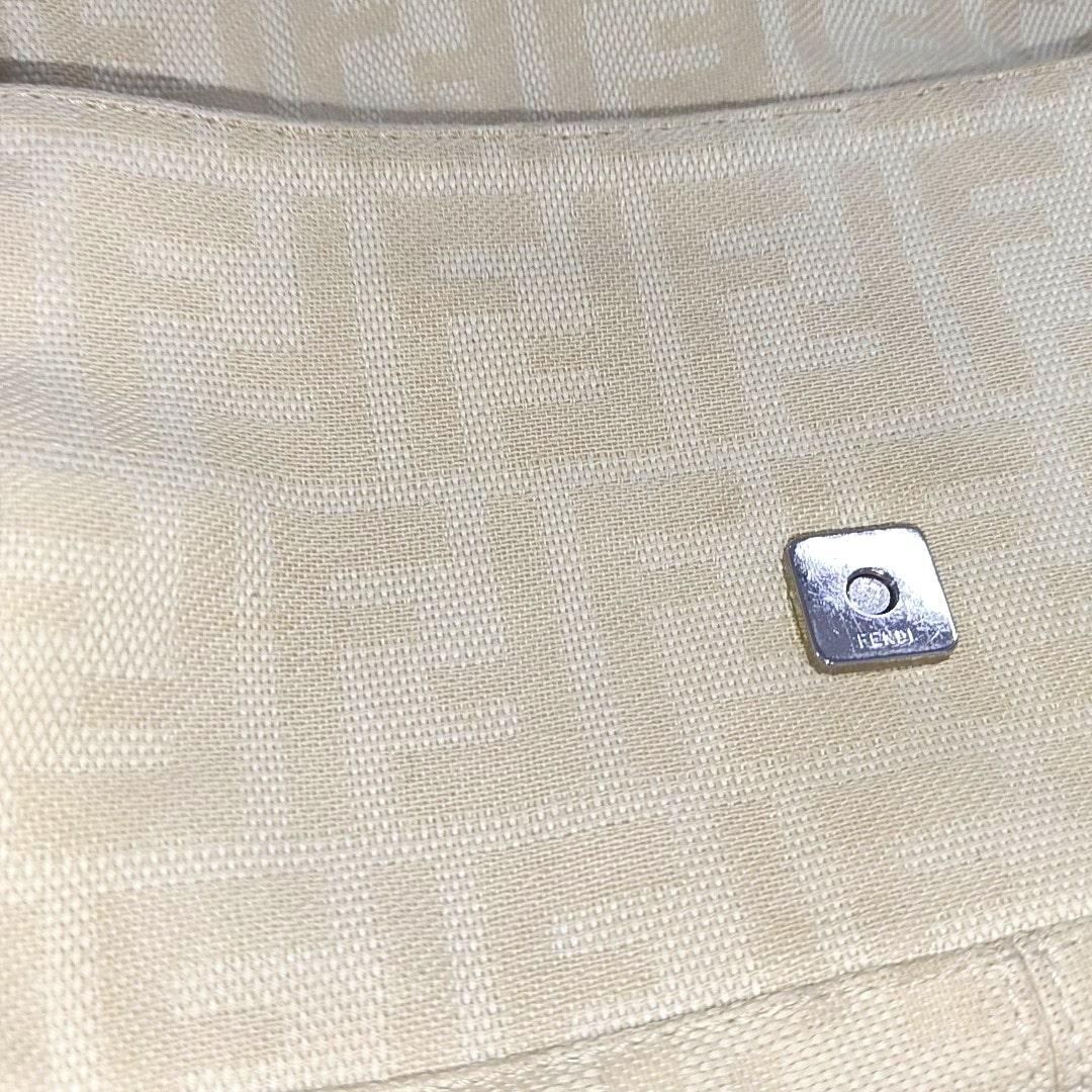 FENDI Baguette Vintage Beige Zucca Print Canvas Shoulder Bag 8