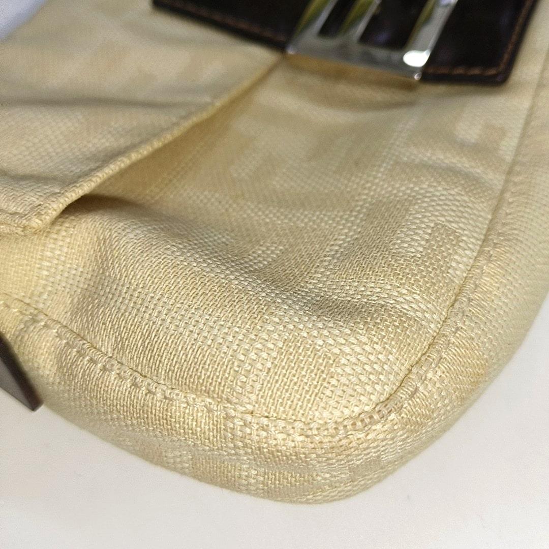 FENDI Baguette Vintage Beige Zucca Print Canvas Shoulder Bag 10