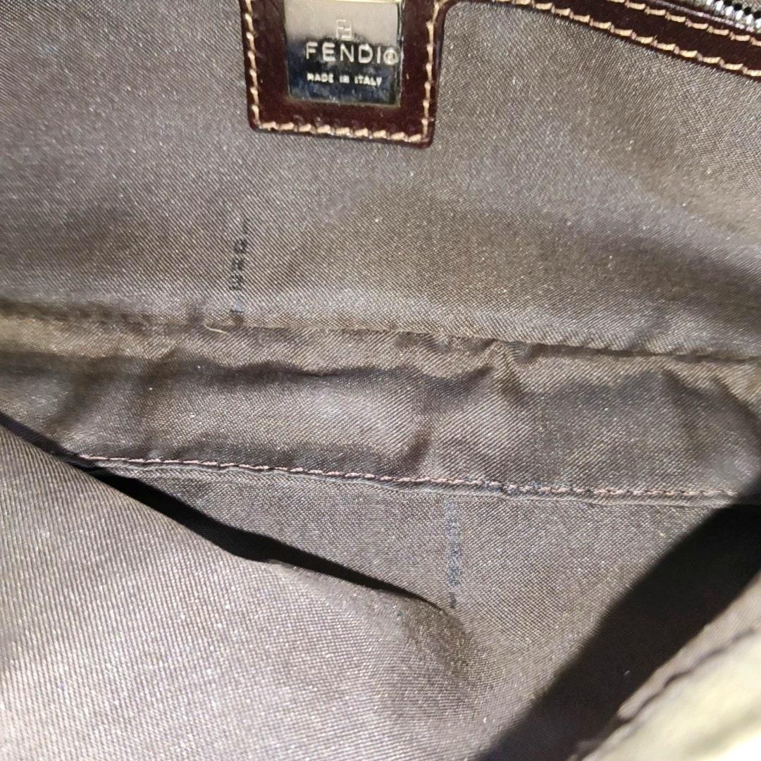 FENDI Baguette Vintage Beige Zucca Print Canvas Shoulder Bag 14