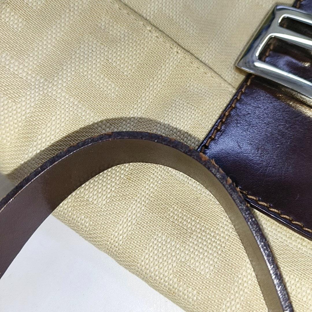 FENDI Baguette Vintage Beige Zucca Print Canvas Shoulder Bag 16
