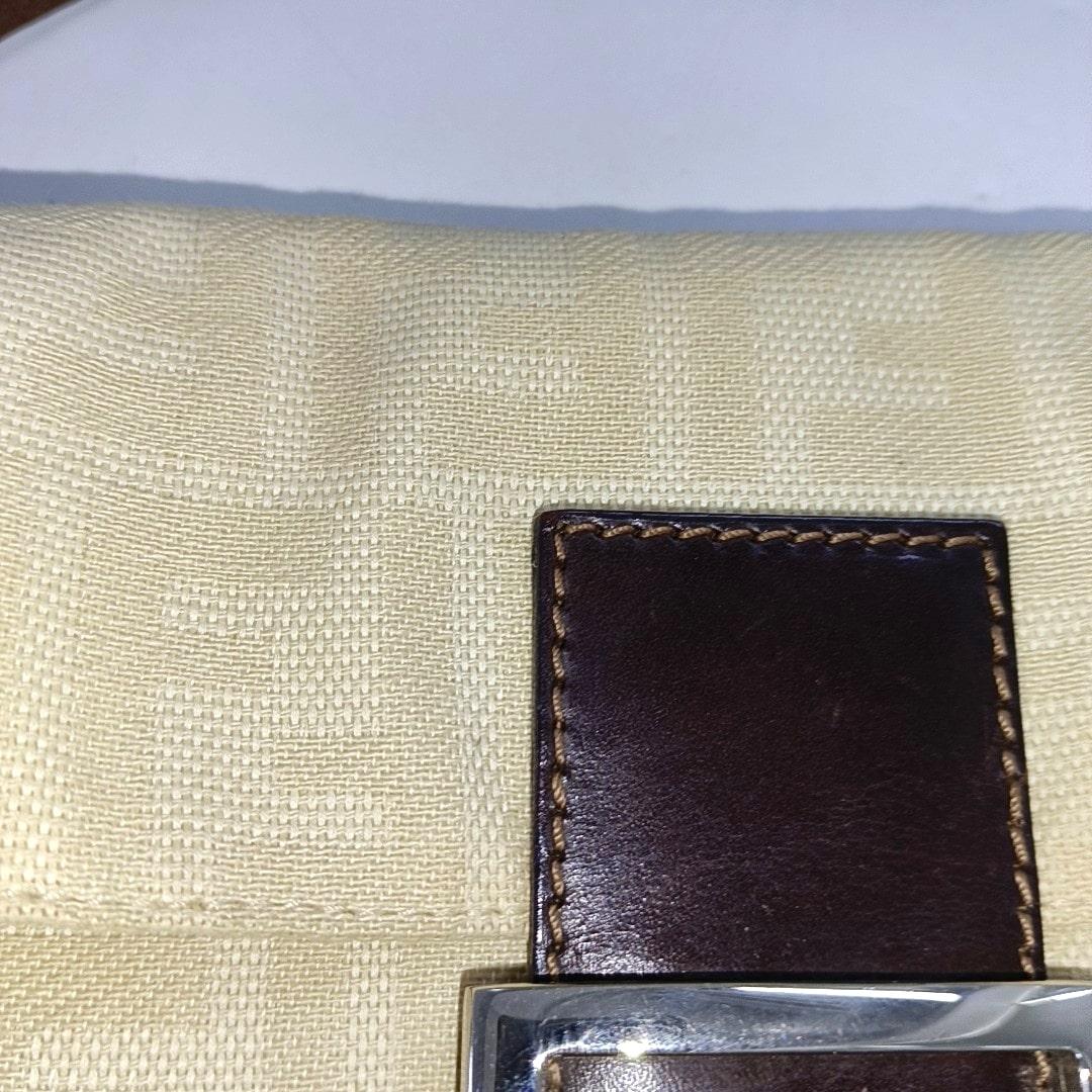 FENDI Baguette Vintage Beige Zucca Print Canvas Shoulder Bag 2