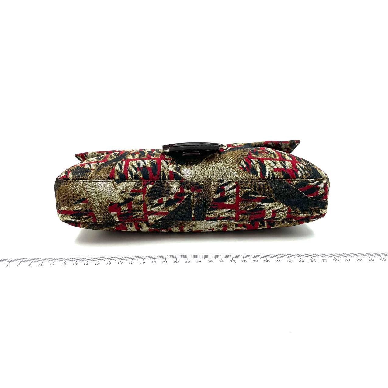 Women's FENDI Baguette Vintage Bird Printed Multicolor Canvas Shoulder Bag For Sale